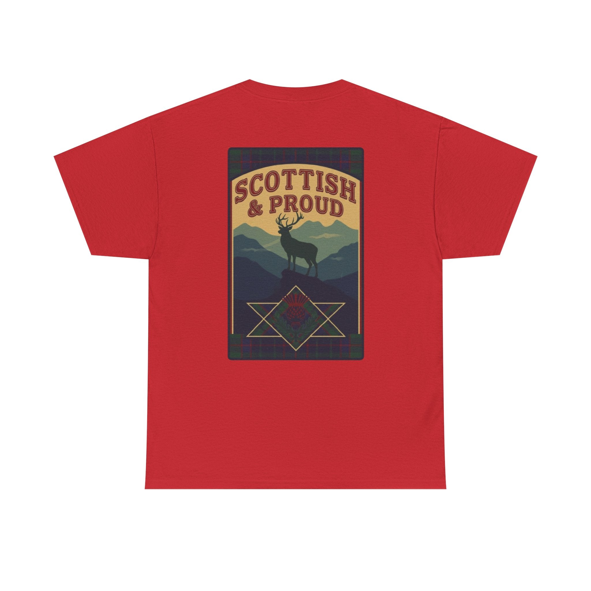 Scottish & Proud T‑Shirt — Retro Stag Scotland Flag Tee