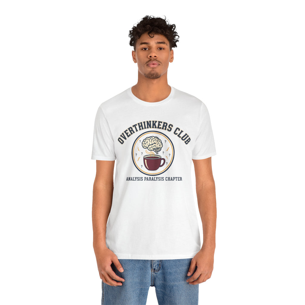 Overthinkers Club Tee | irony club shirt, varsity style shirt
