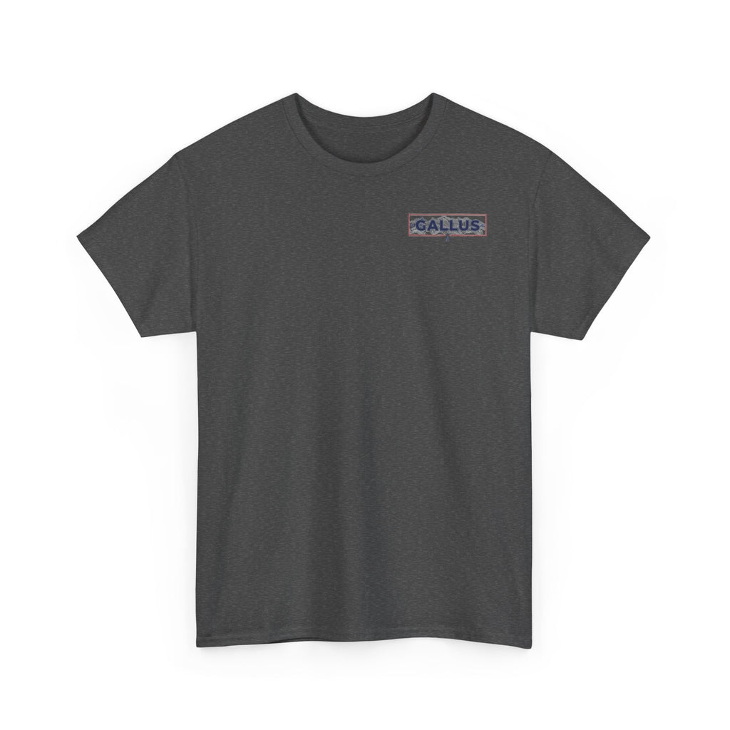 Gallus Logo T-Shirt — Minimal Retro Chest & Back Graphic Tee