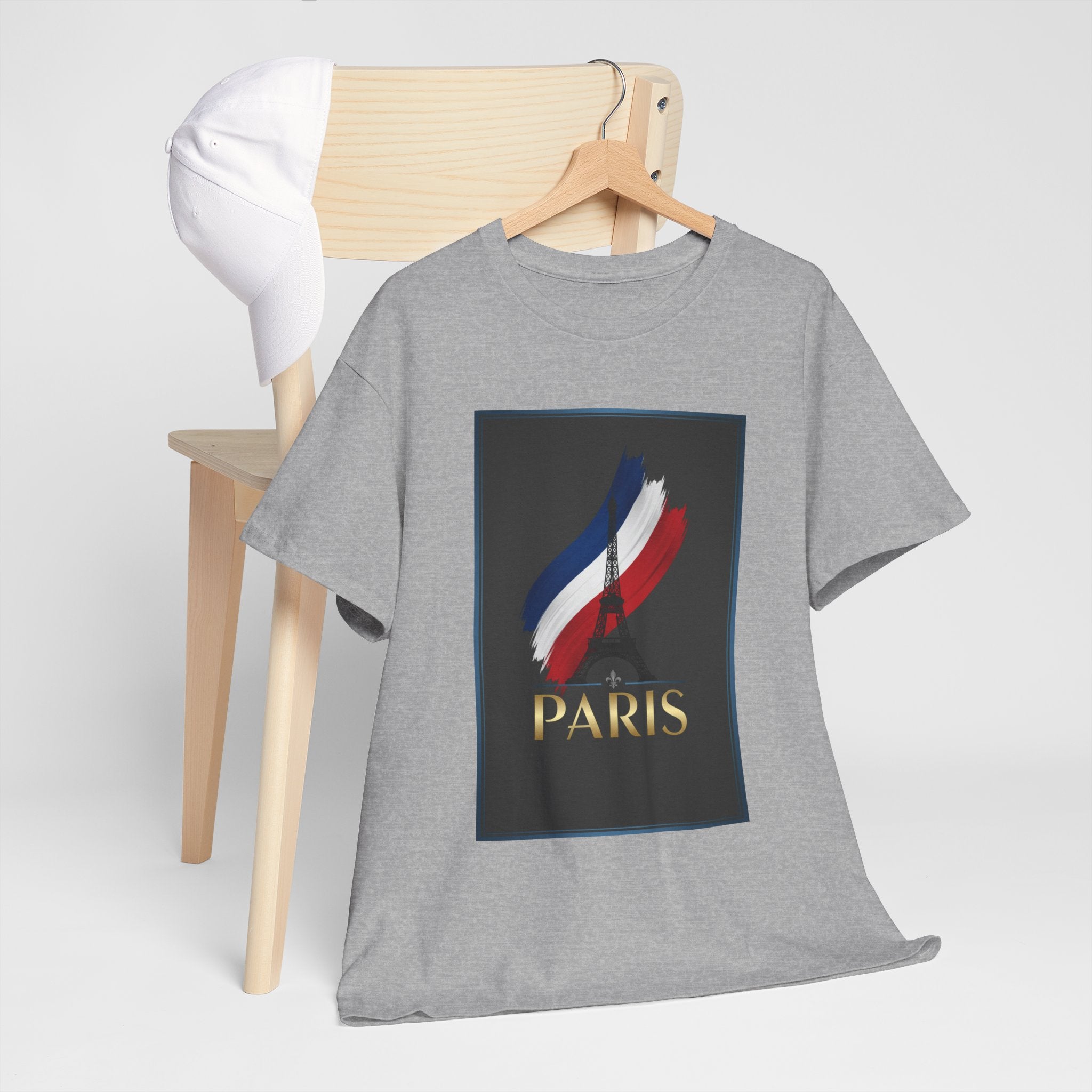 Paris Tricolor Graphic Tee — French Flag Brushstroke T-Shirt