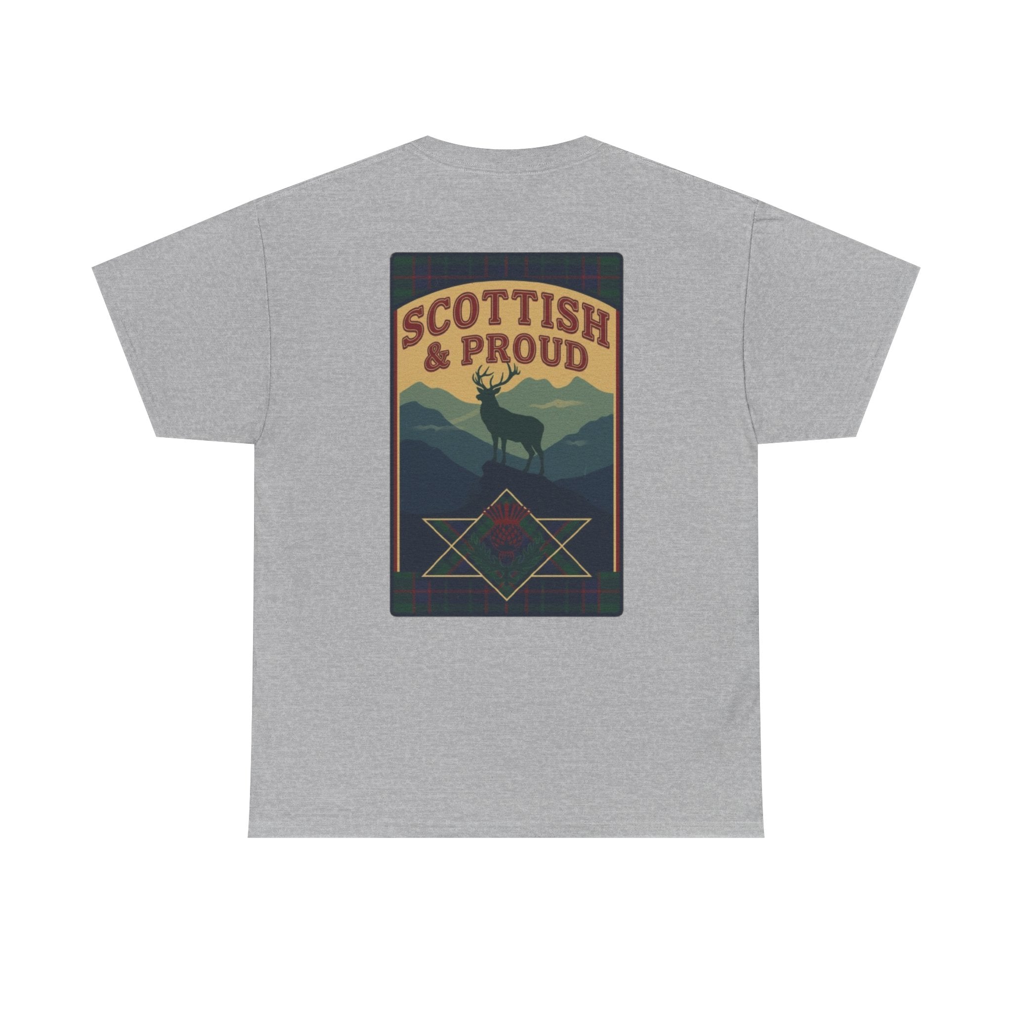 Scottish & Proud T‑Shirt — Retro Stag Scotland Flag Tee
