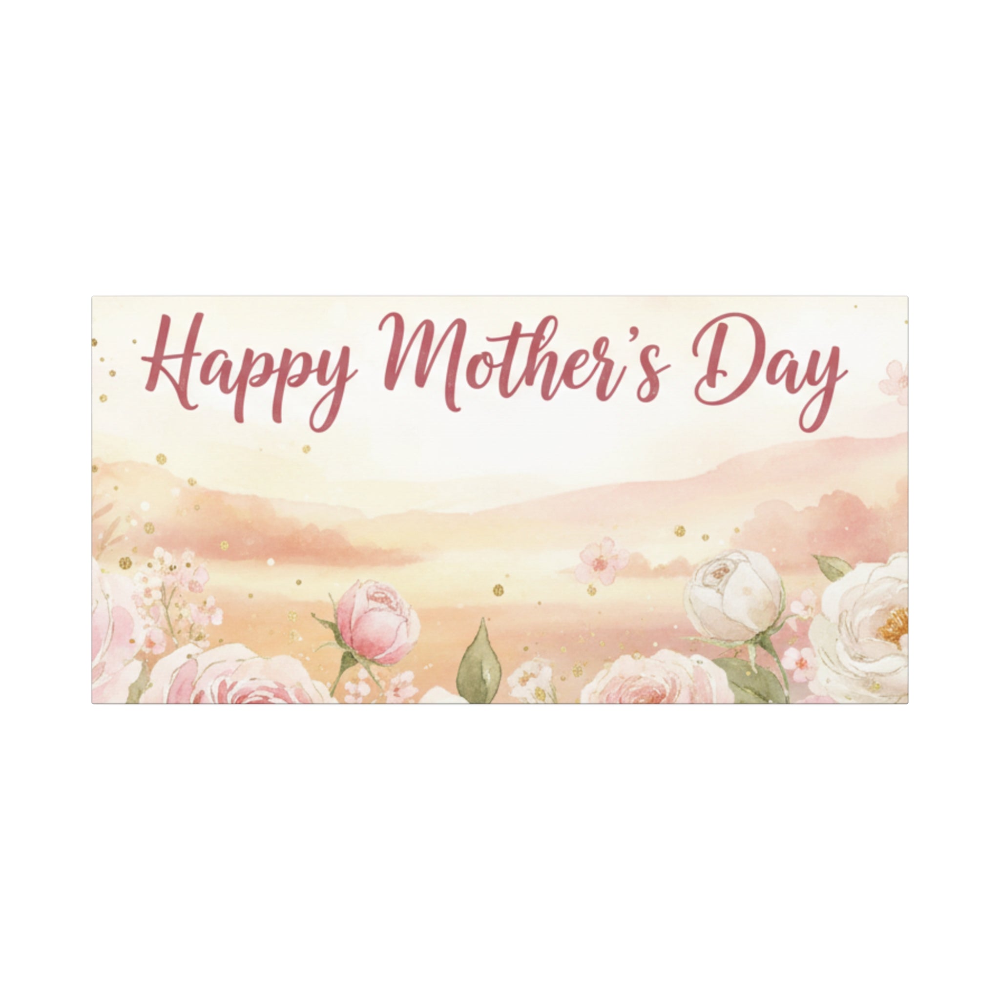 Happy Mother's Day Floral Canvas Art — Stretched Matte Wall Decor