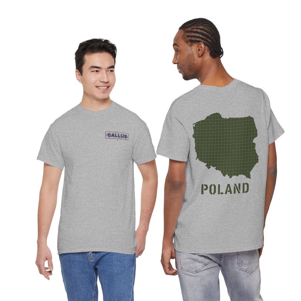 Poland Map Tee — Military Grid Map Graphic T-Shirt