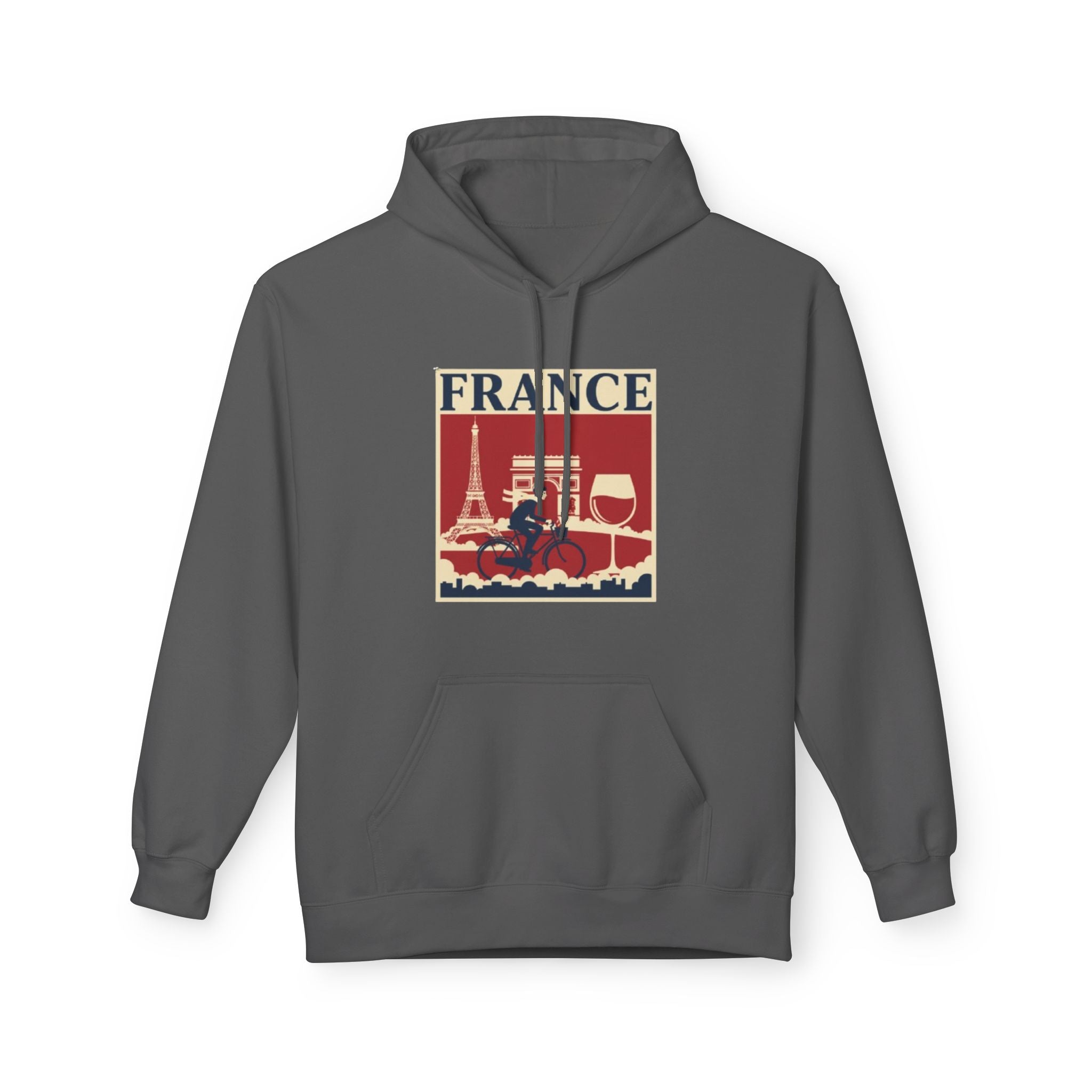 France Retro Travel Hoodie — Eiffel Tower Wine Vintage Paris Sweatshirt