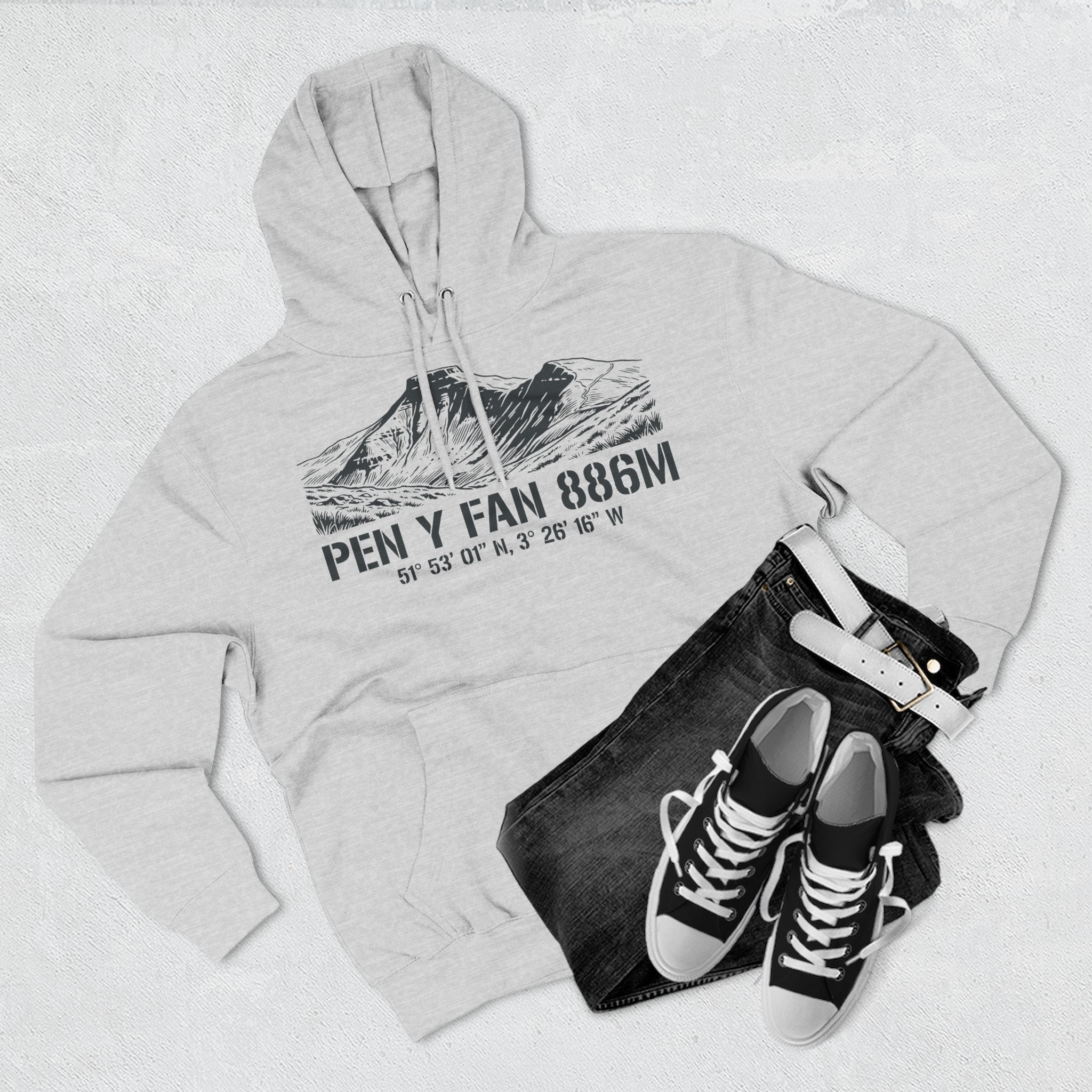 Pen y Fan 886m Coordinates Hoodie