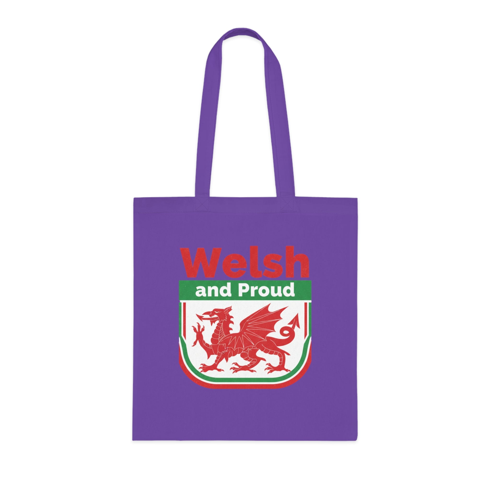 Welsh and Proud Tote Bag — Cotton Reusable Shopping Tote with Red Dragon Design