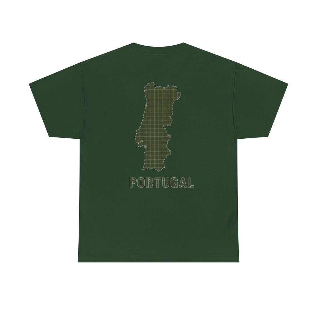 Portugal Map T-Shirt — Vintage Green Grid Portugal Tee