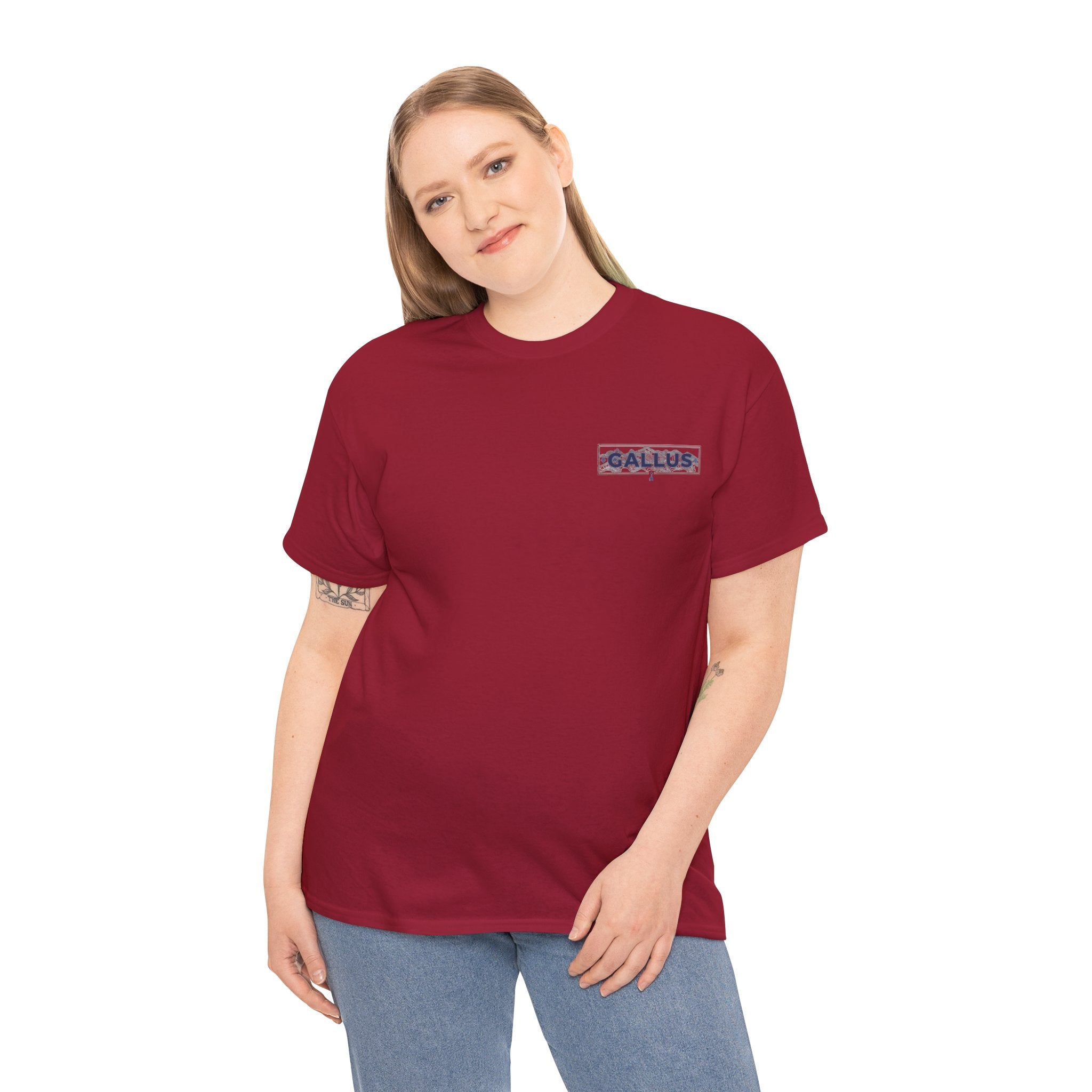 Gallus Logo Tee — Minimal Chest Patch White T-Shirt
