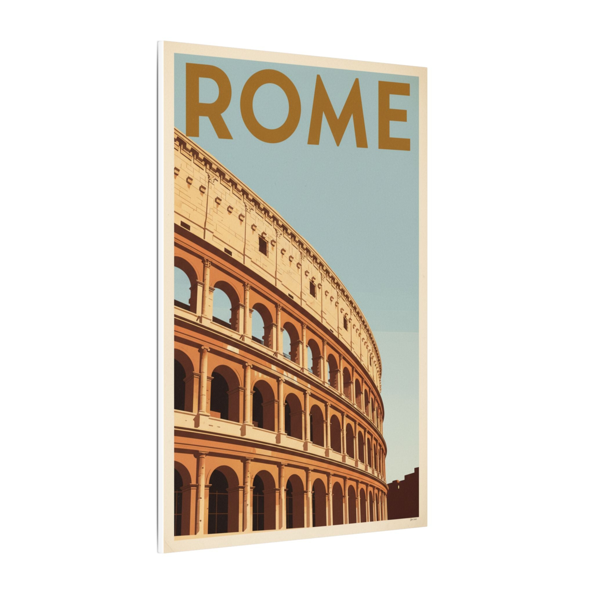 Rome Colosseum Vintage Travel Poster Matte Canvas Print
