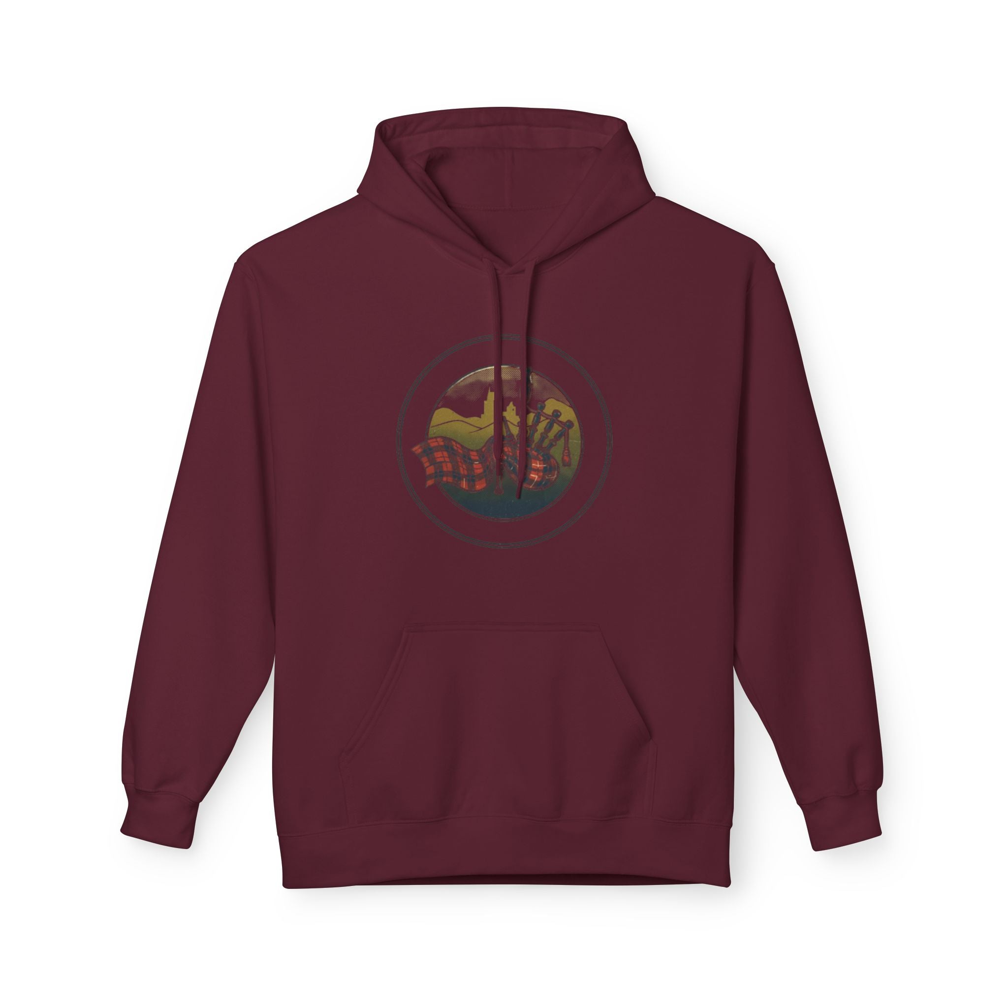 Vintage Mountain Waves Hoodie — Retro Scenic Nature Graphic