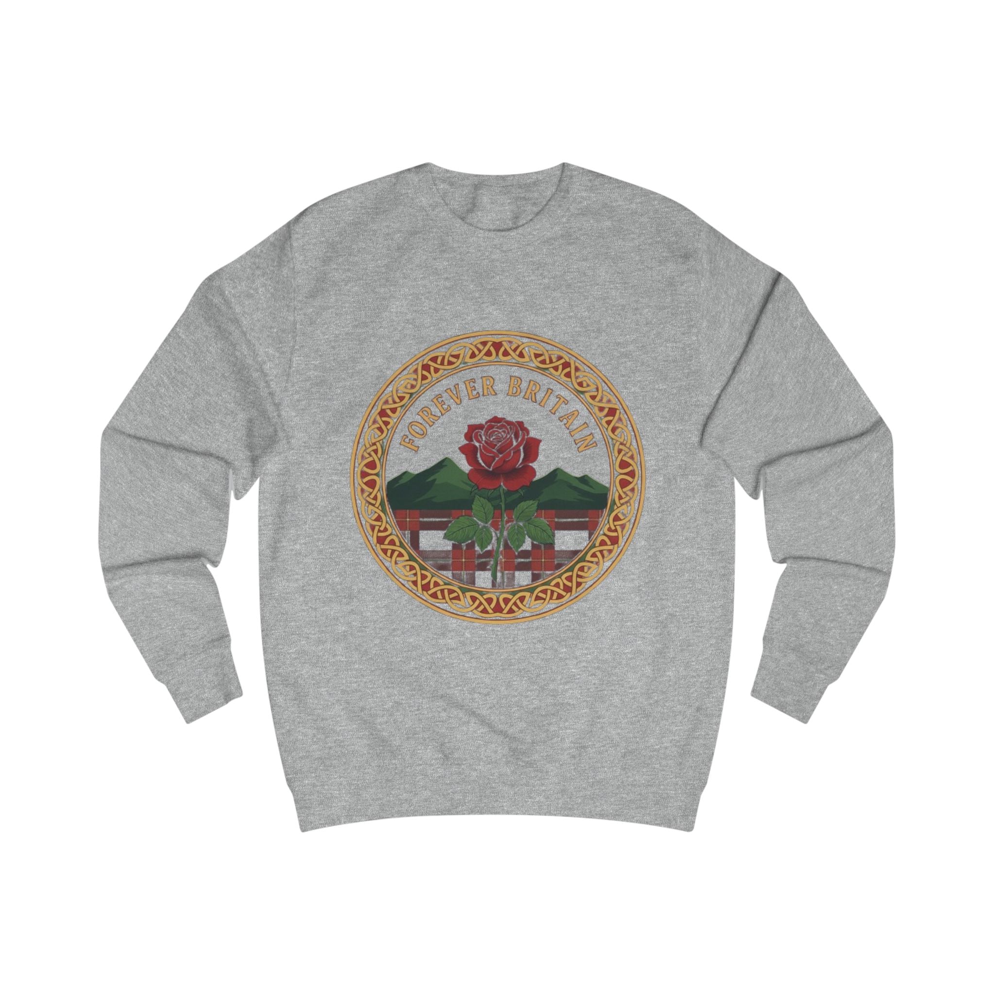 Forever Britain Sweatshirt — Red Rose Celtic Crest Pullover