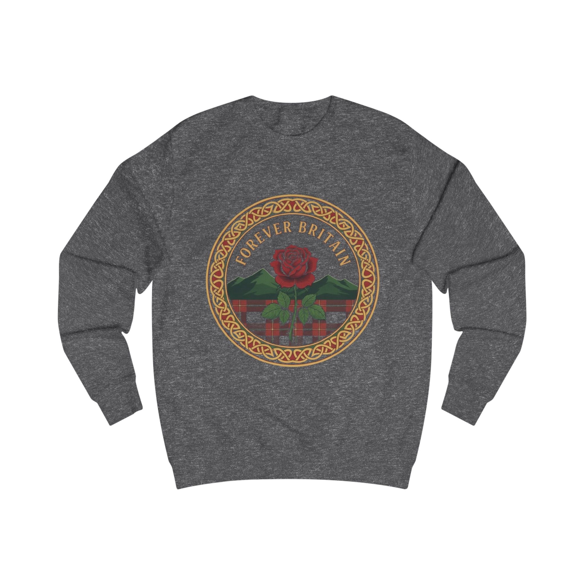 Forever Britain Sweatshirt — Red Rose Celtic Crest Pullover