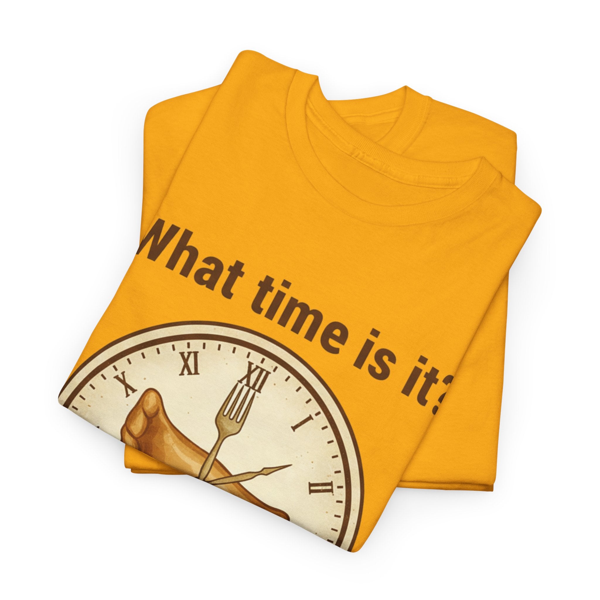 Pierogi Time T‑Shirt — "What time is it? Pierogi time!" Vintage Clock Food Tee