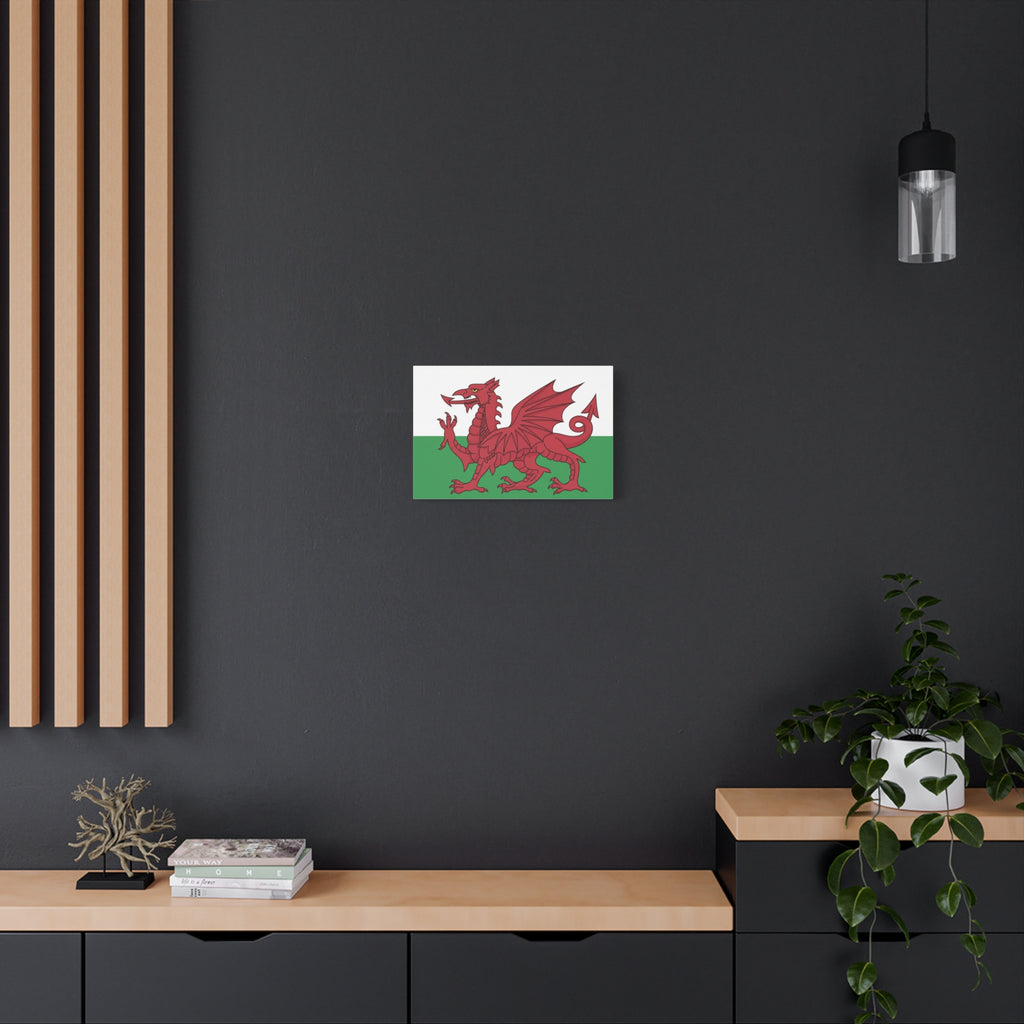 Welsh Flag Canvas Print — Red Dragon Matte Stretched Wall Art