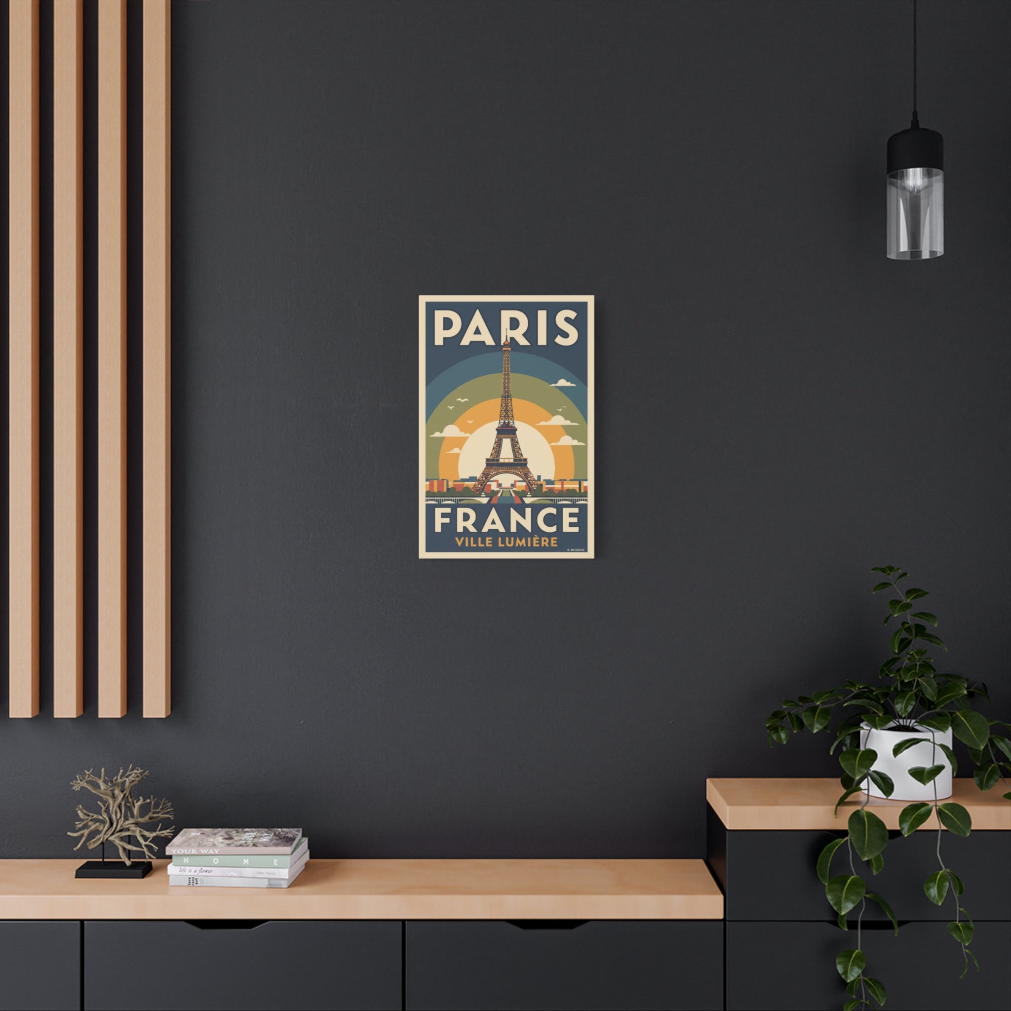 Paris France Eiffel Tower Vintage Poster Canvas
