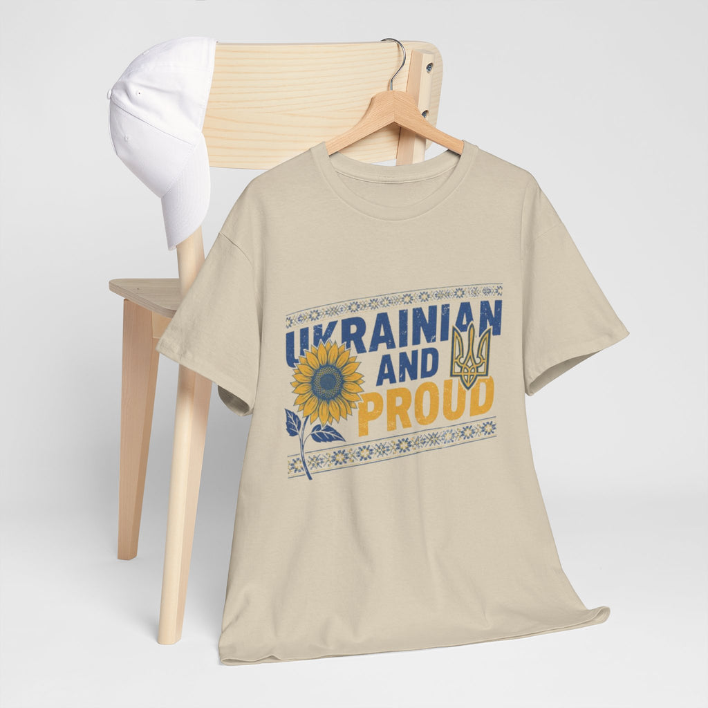 Ukrainian and Proud T-Shirt — Sunflower & Tryzub Patriotic Tee