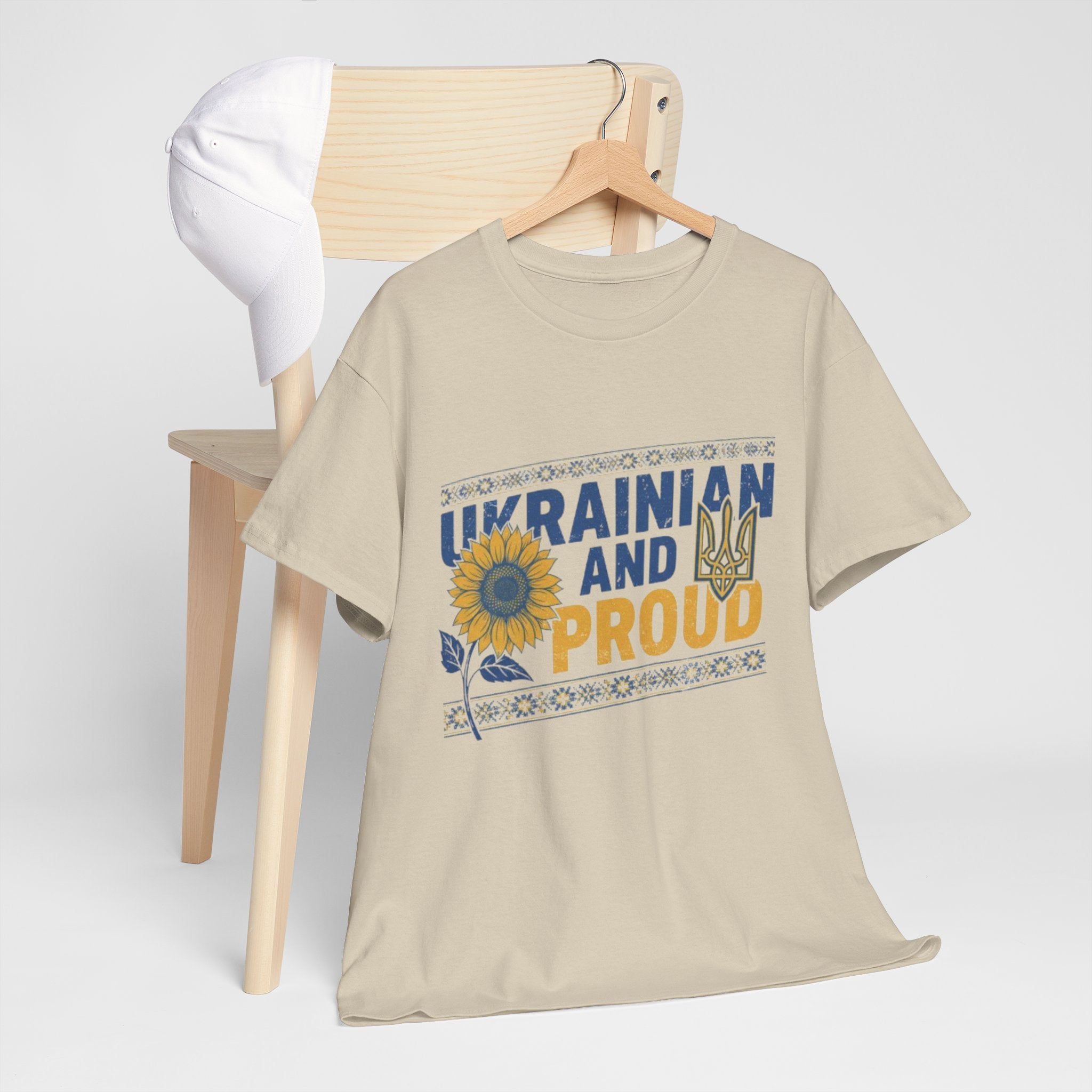 Ukrainian and Proud T-Shirt — Sunflower & Tryzub Patriotic Tee