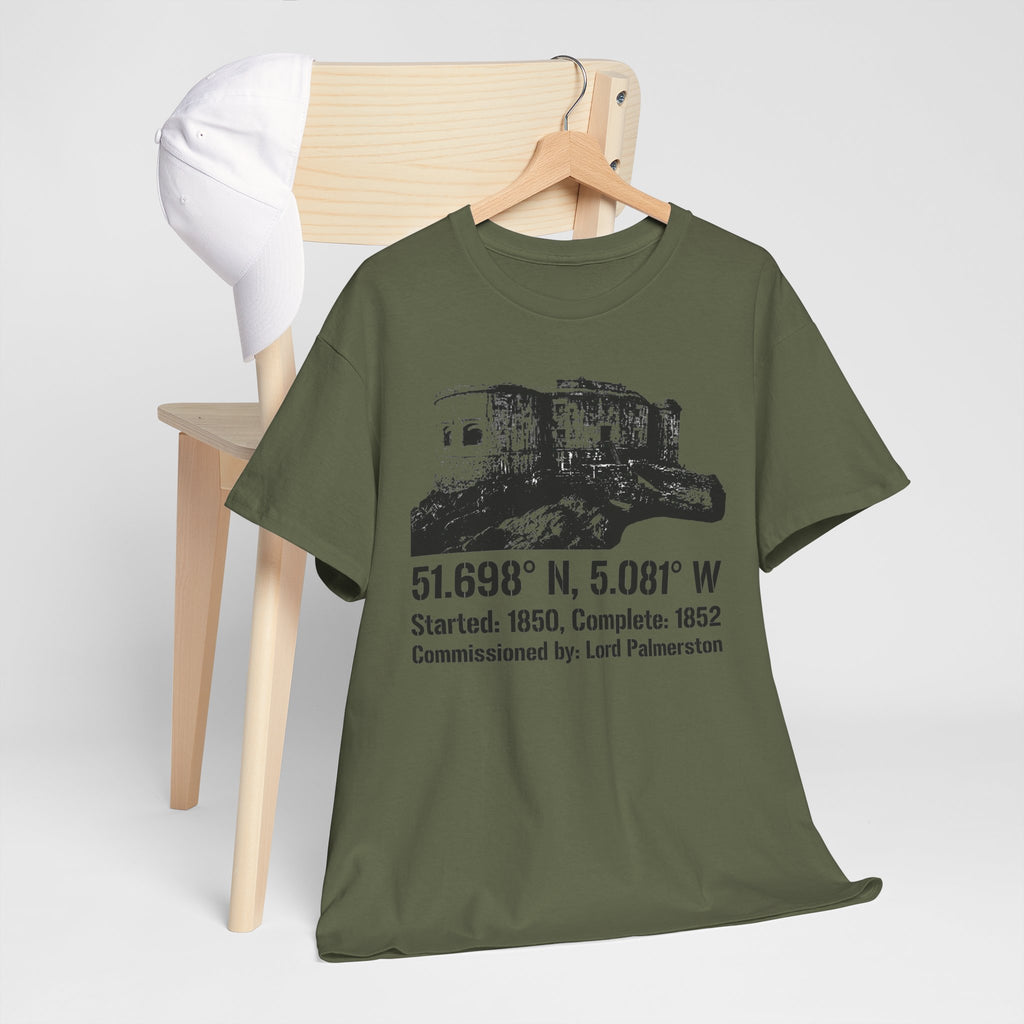 Stack Rock Fort T‑Shirt — Coastal Landmark Graphic Tee