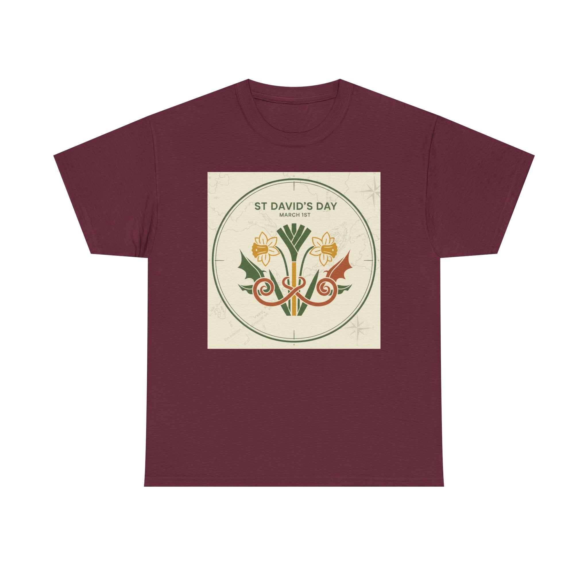 St. David's Day Floral Tee — Welsh Daffodil & Leek Celebration Shirt