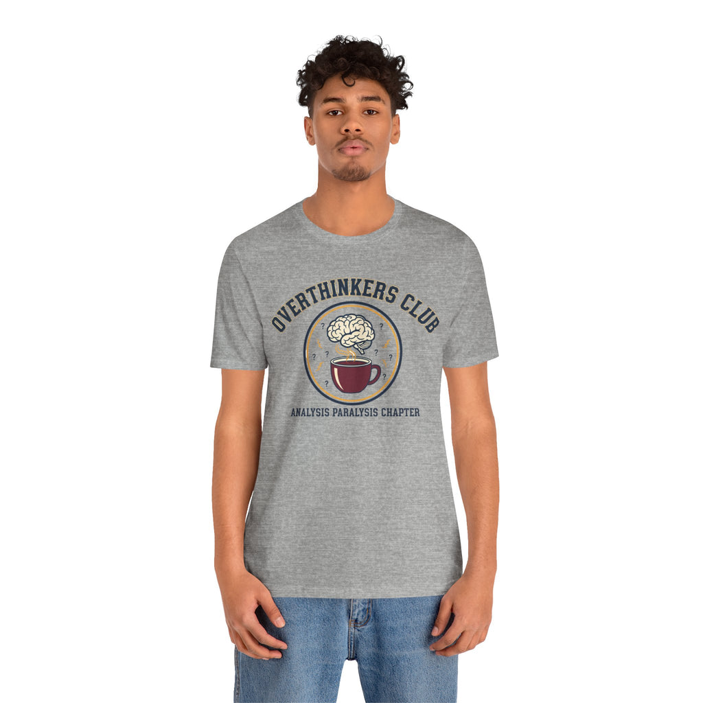 Overthinkers Club Tee | irony club shirt, varsity style shirt