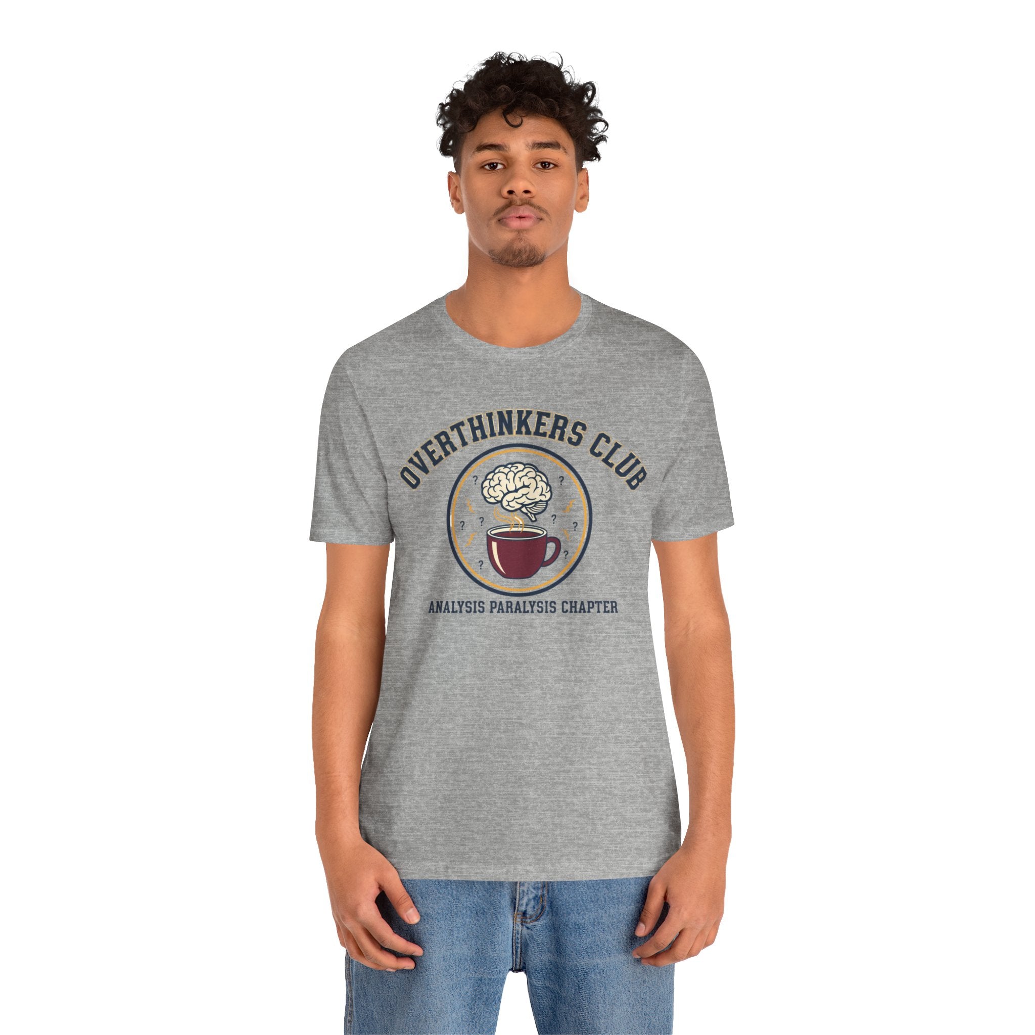 Overthinkers Club Tee | irony club shirt, varsity style shirt