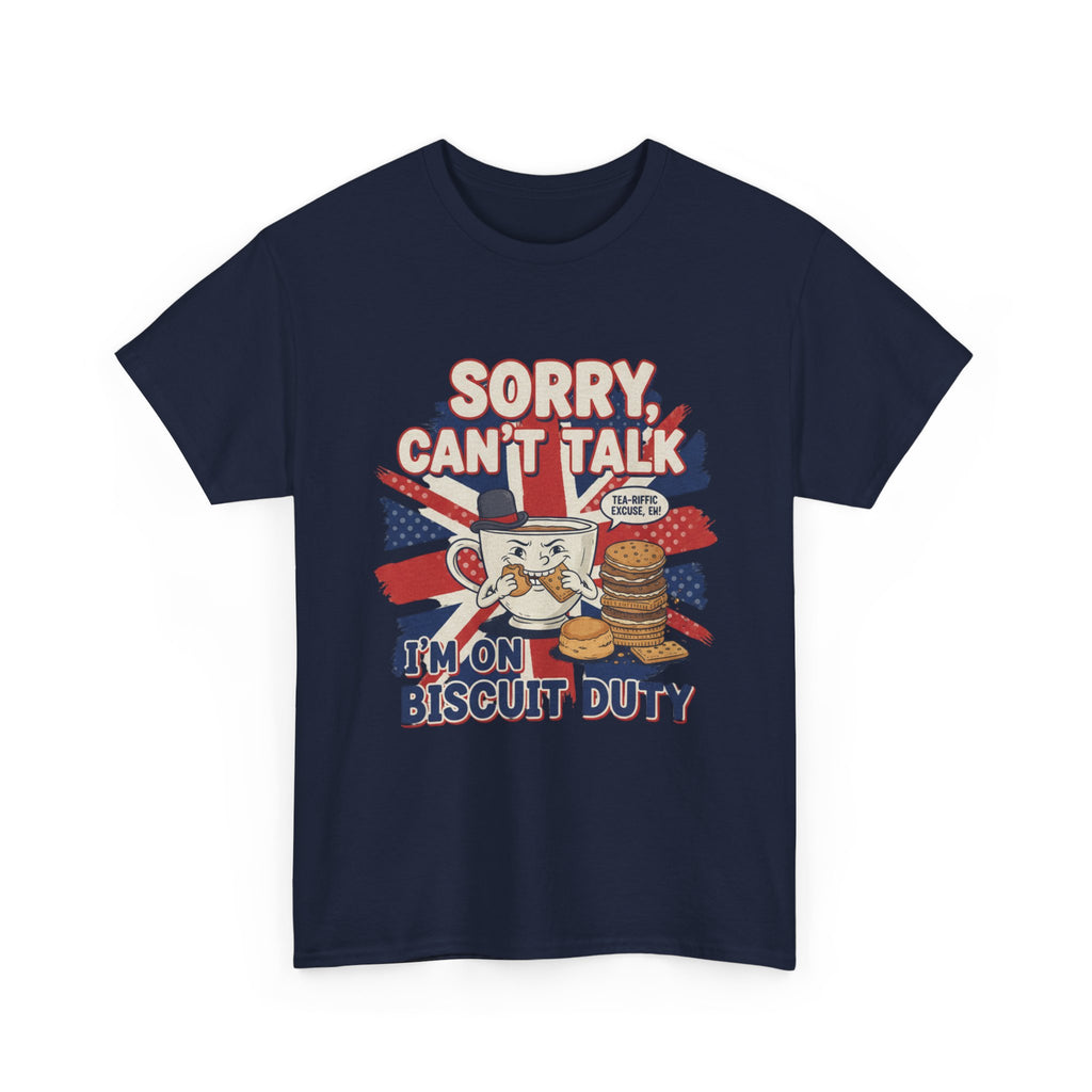 Biscuit Duty T‑Shirt - "Sorry Can't Talk, I'm On Biscuit Duty" British Tea & Biscuit Graphic Tee