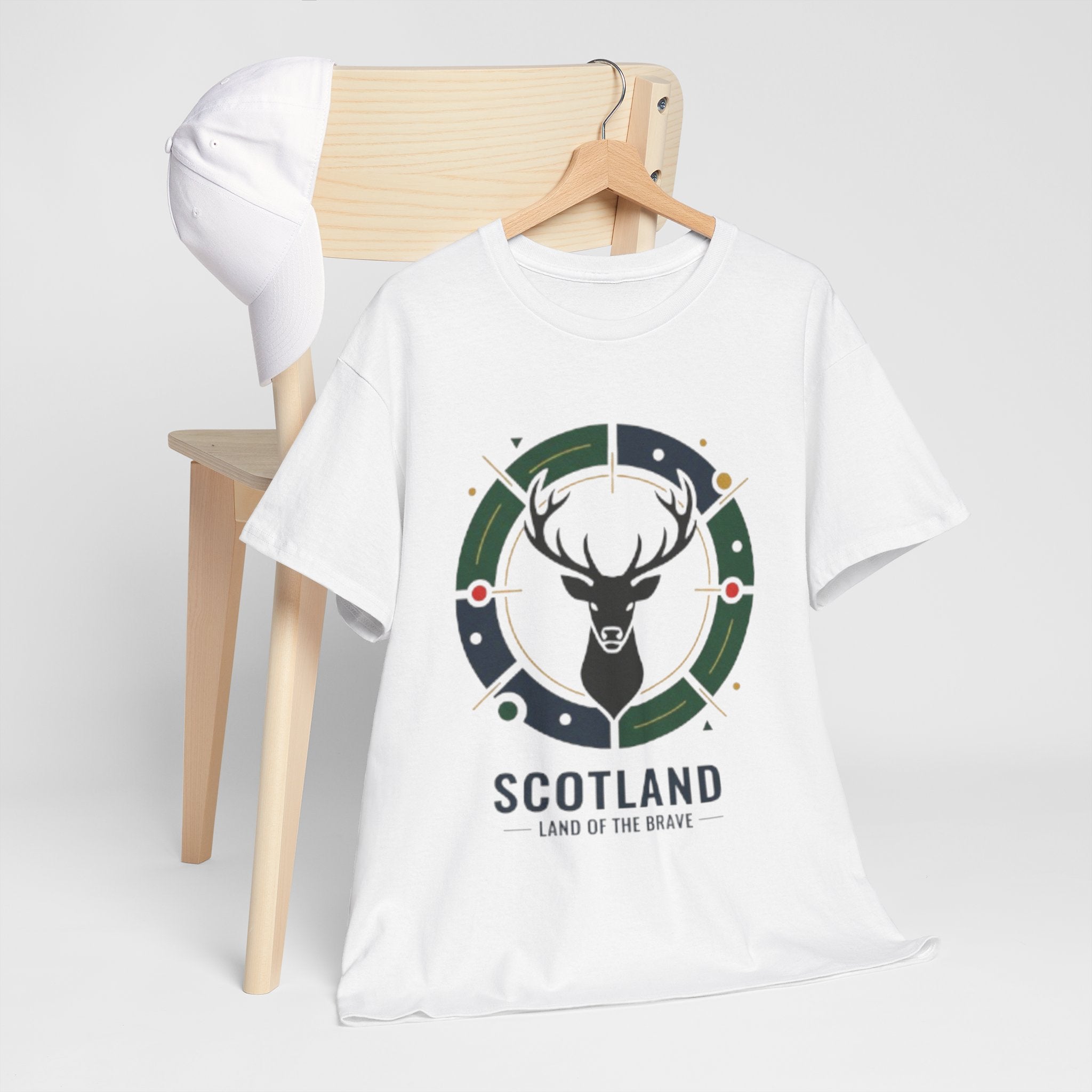 Scotland Stag Crest T‑Shirt — "Scotland: Land of the Brave" Graphic Tee