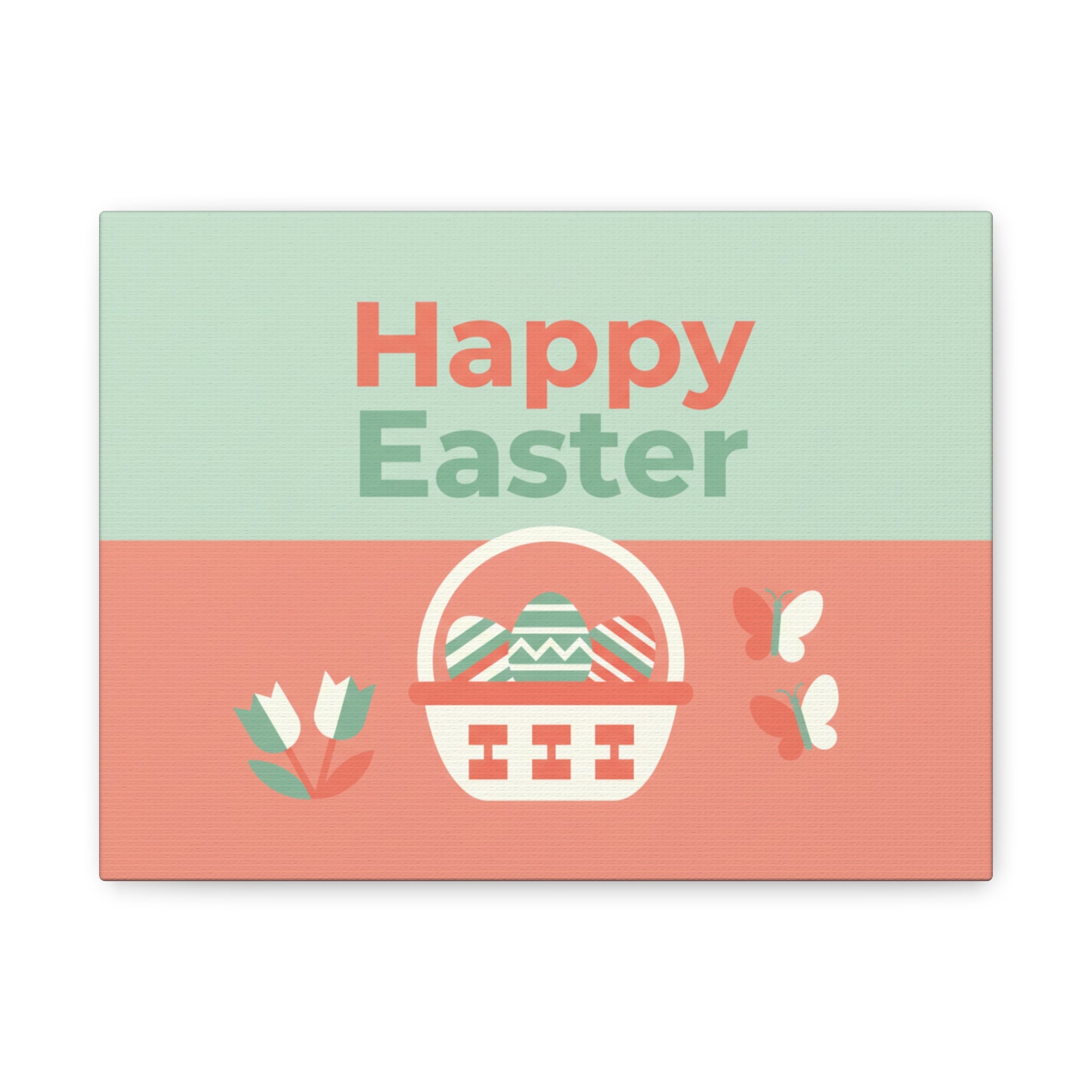 Happy Easter Easter Basket Matte Canvas Wall Art