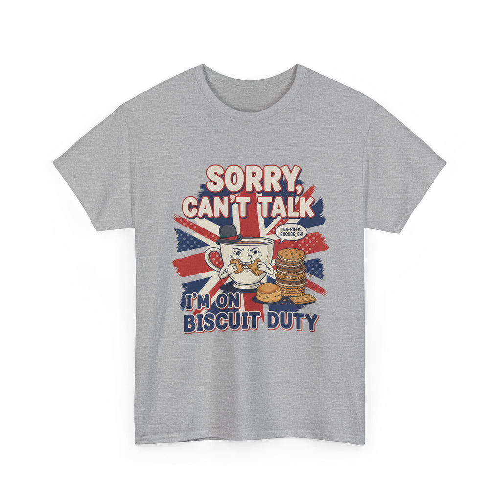 Biscuit Duty T‑Shirt - "Sorry Can't Talk, I'm On Biscuit Duty" British Tea & Biscuit Graphic Tee