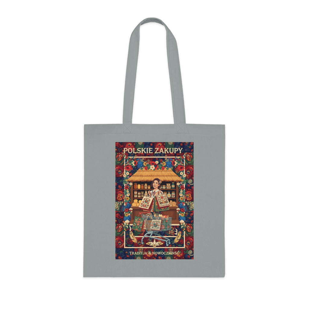Polskie Zakupy Vintage Market Tote — Polish Folk Art Cotton Bag