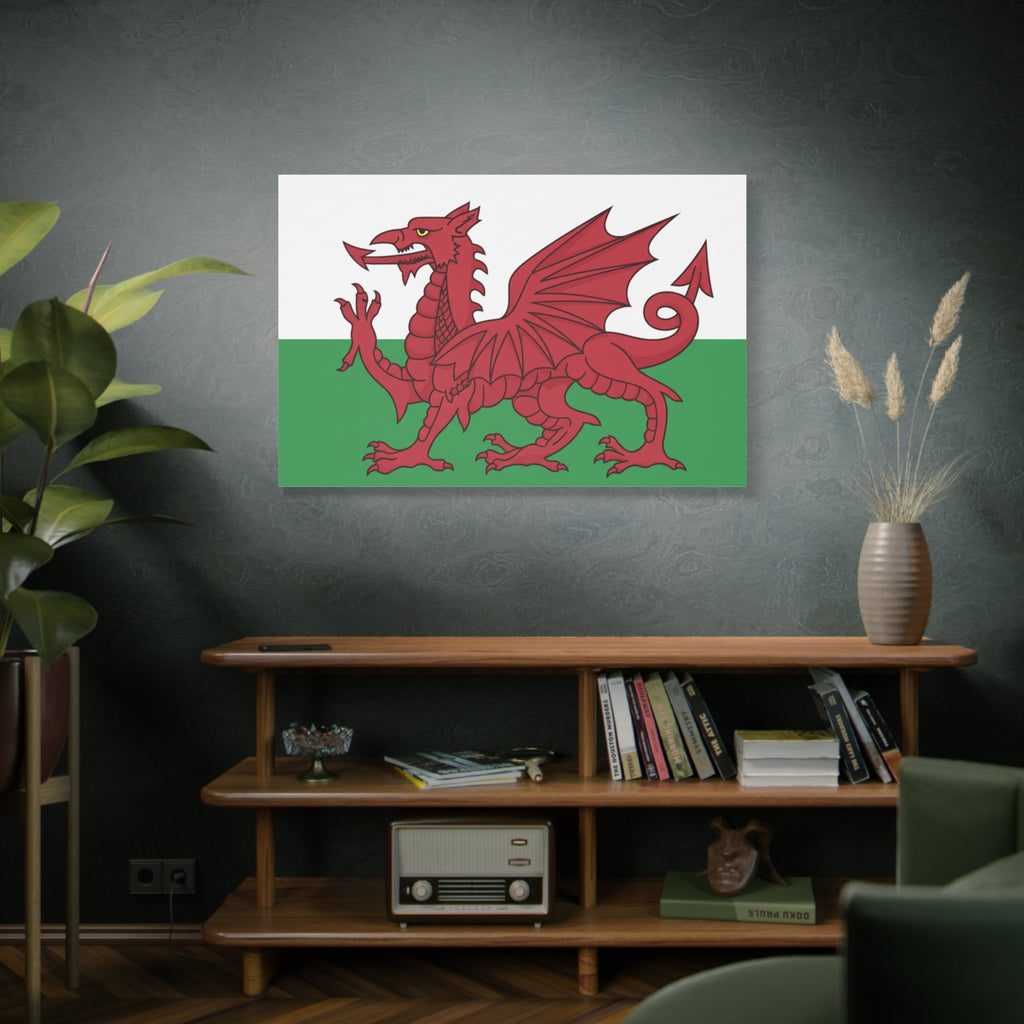 Welsh Flag Canvas Print — Red Dragon Matte Stretched Wall Art