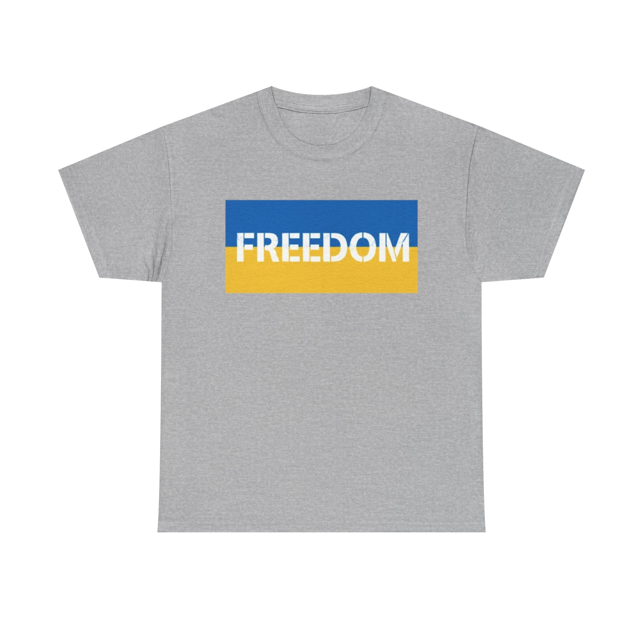 Freedom Flag T‑Shirt — Blue & Yellow Freedom Graphic Tee