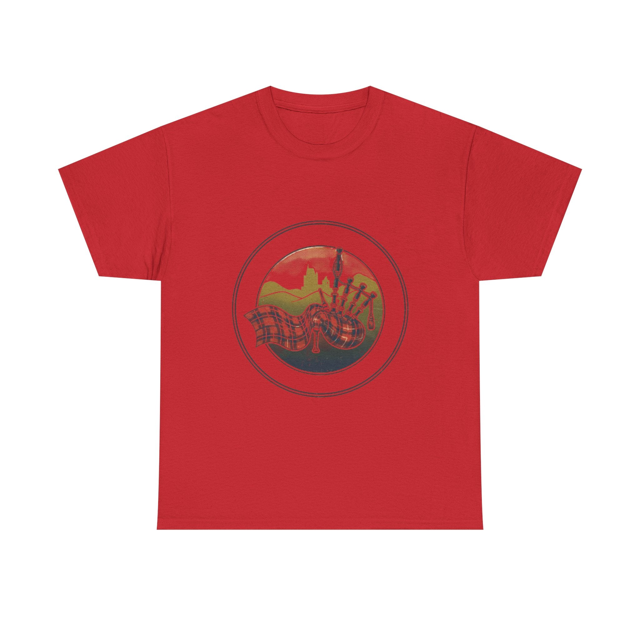 Retro Scottish Tartan & Highland Pipe Band Tee