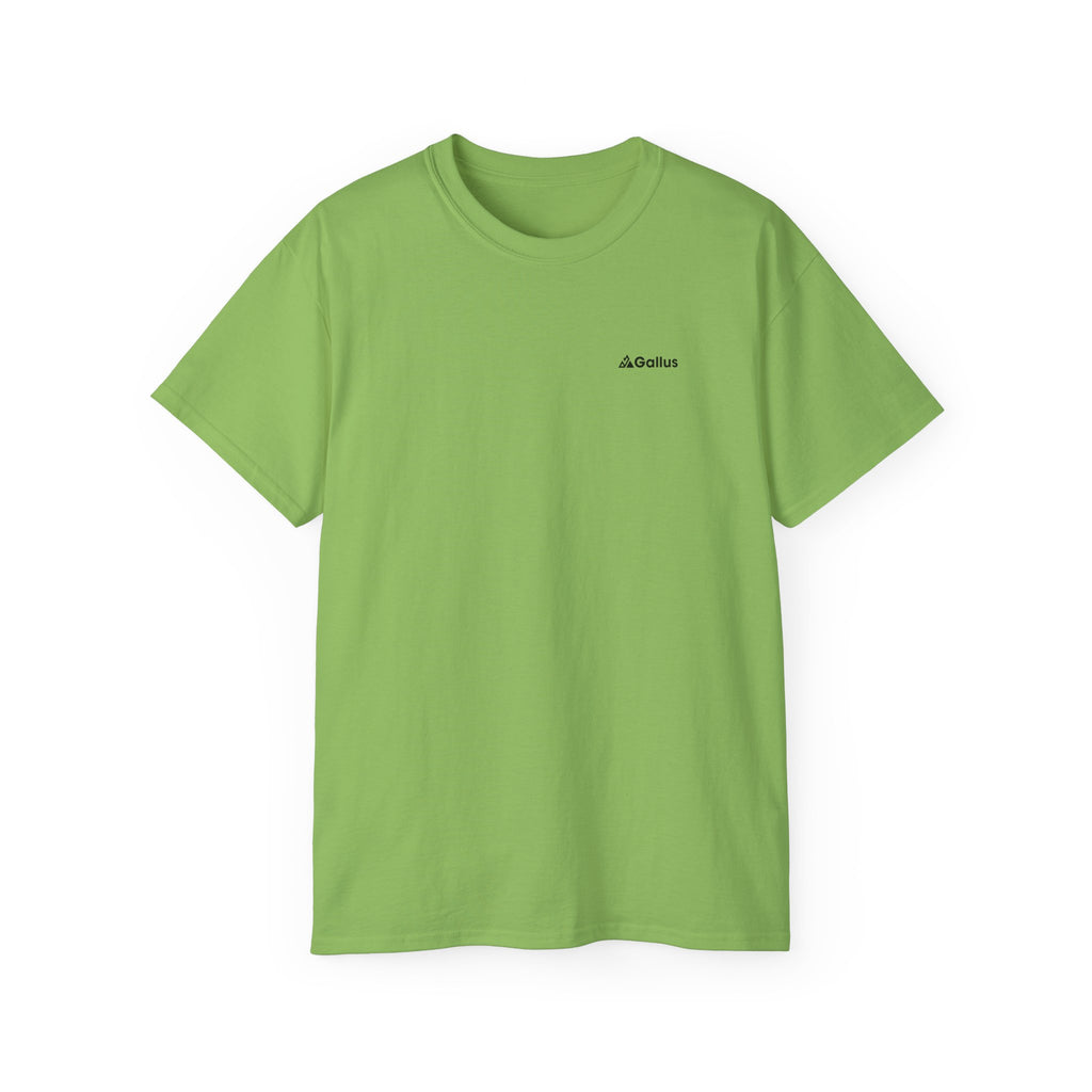 Mountain Vibes Tee — "GALLUS" Minimal Logo Cotton T‑Shirt