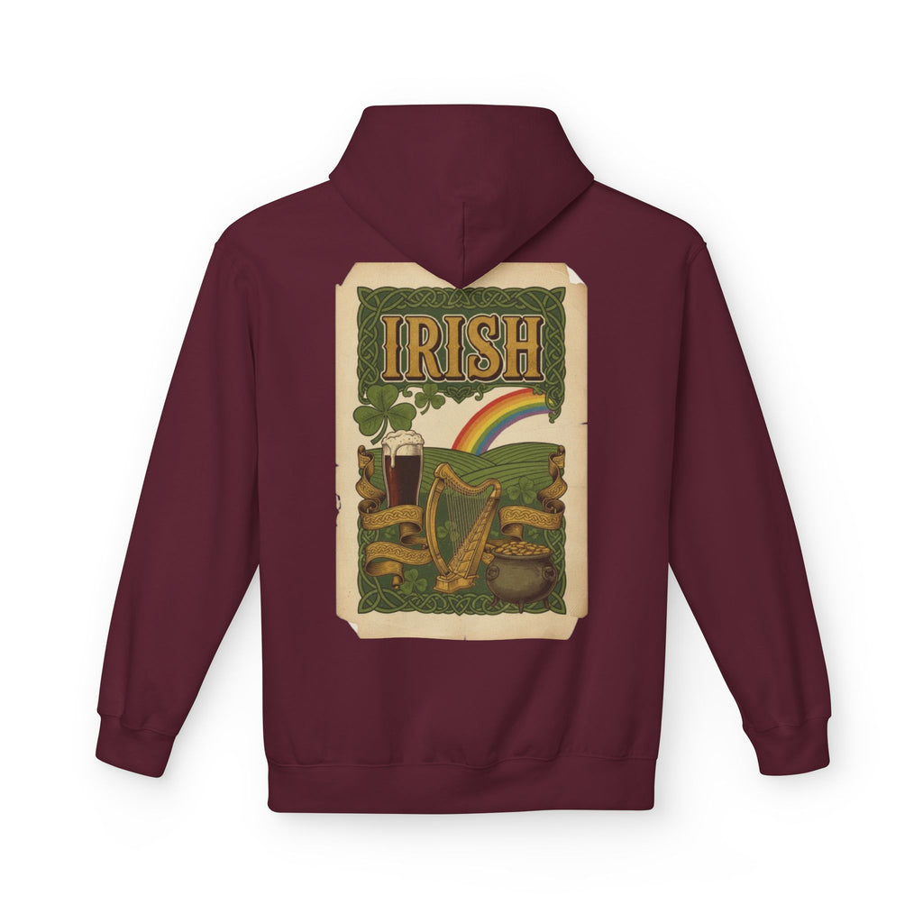 Irish Vintage Poster Hoodie – Retro Rainbow & Harp St. Patrick’s Sweatshirt