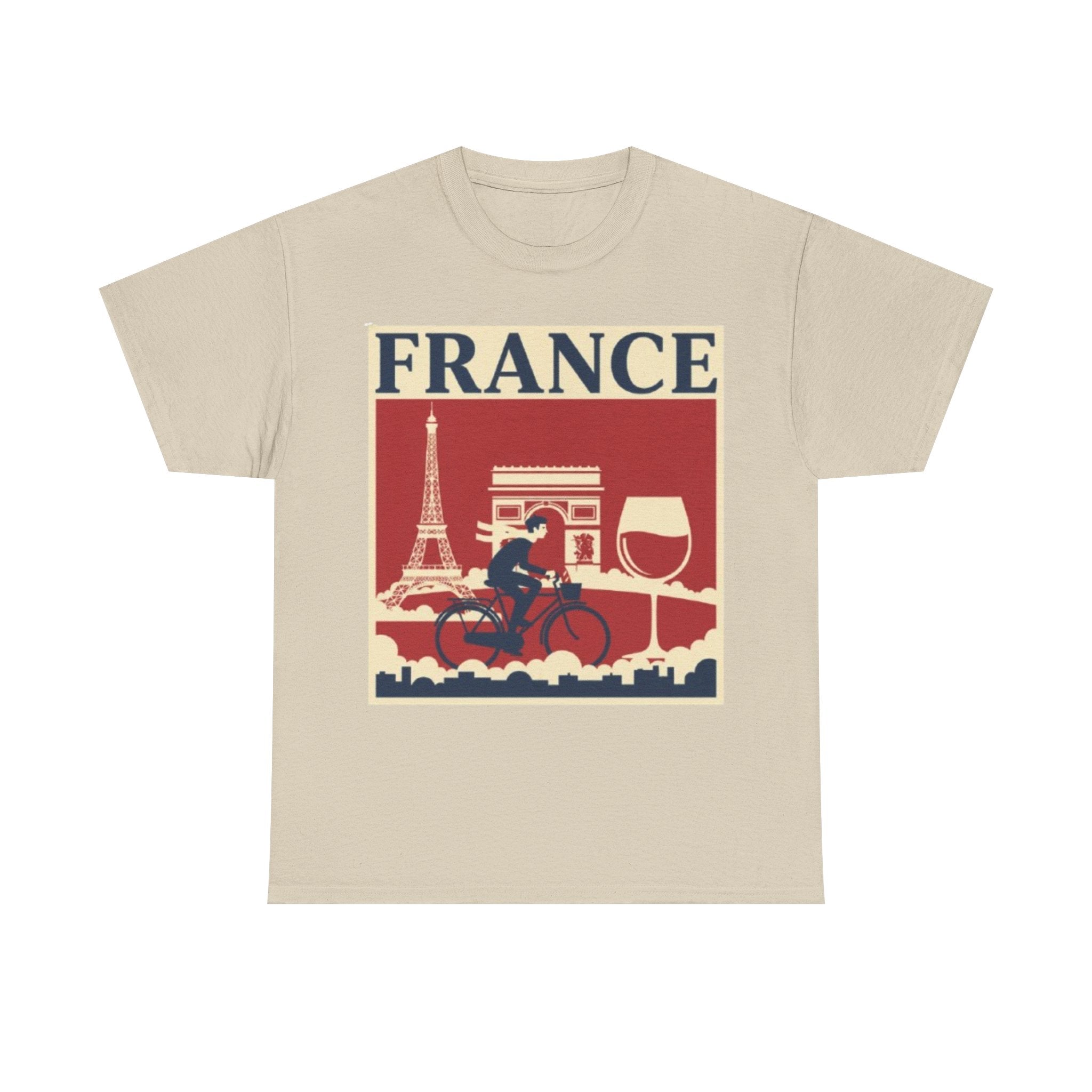 France Vintage Travel Tee — Eiffel Tower, Arc de Triomphe & Wine Graphic T-Shirt