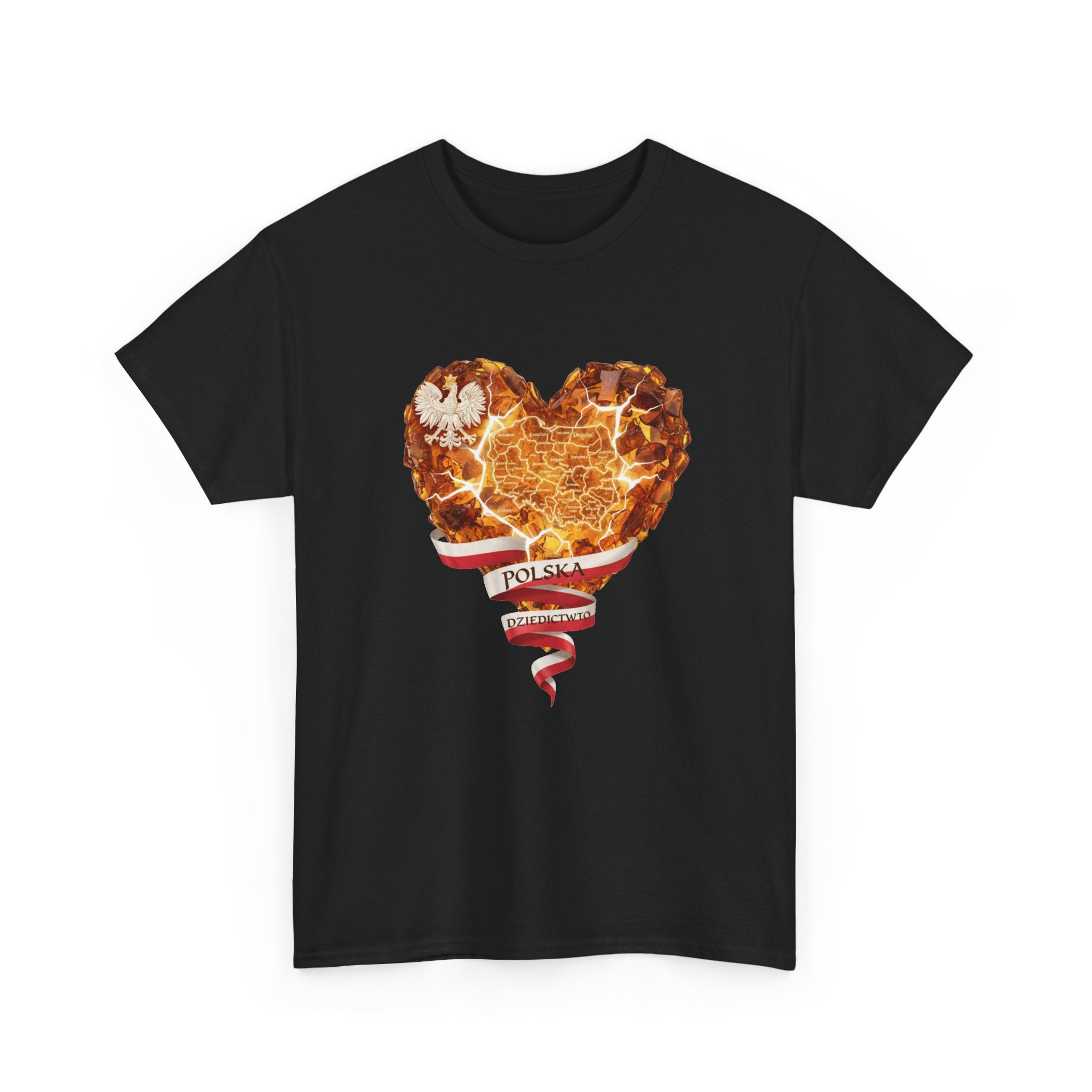 Polish Pride Heart Flame Tee | Polska Heritage T-Shirt