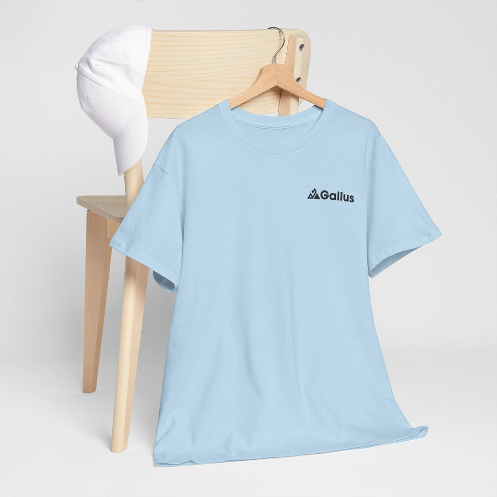 Mountain Sunset Graphic Tee — Vintage Nature Poster Back Print