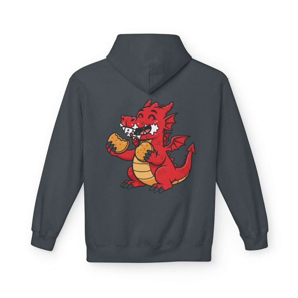 Welsh Dragon Hoodie — Retro Flag Front & Cute Red Dragon Back