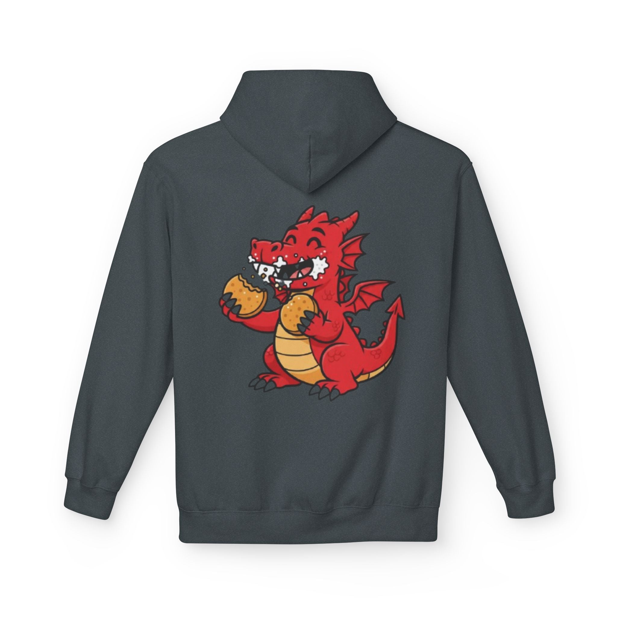 Welsh Dragon Hoodie — Retro Flag Front & Cute Red Dragon Back