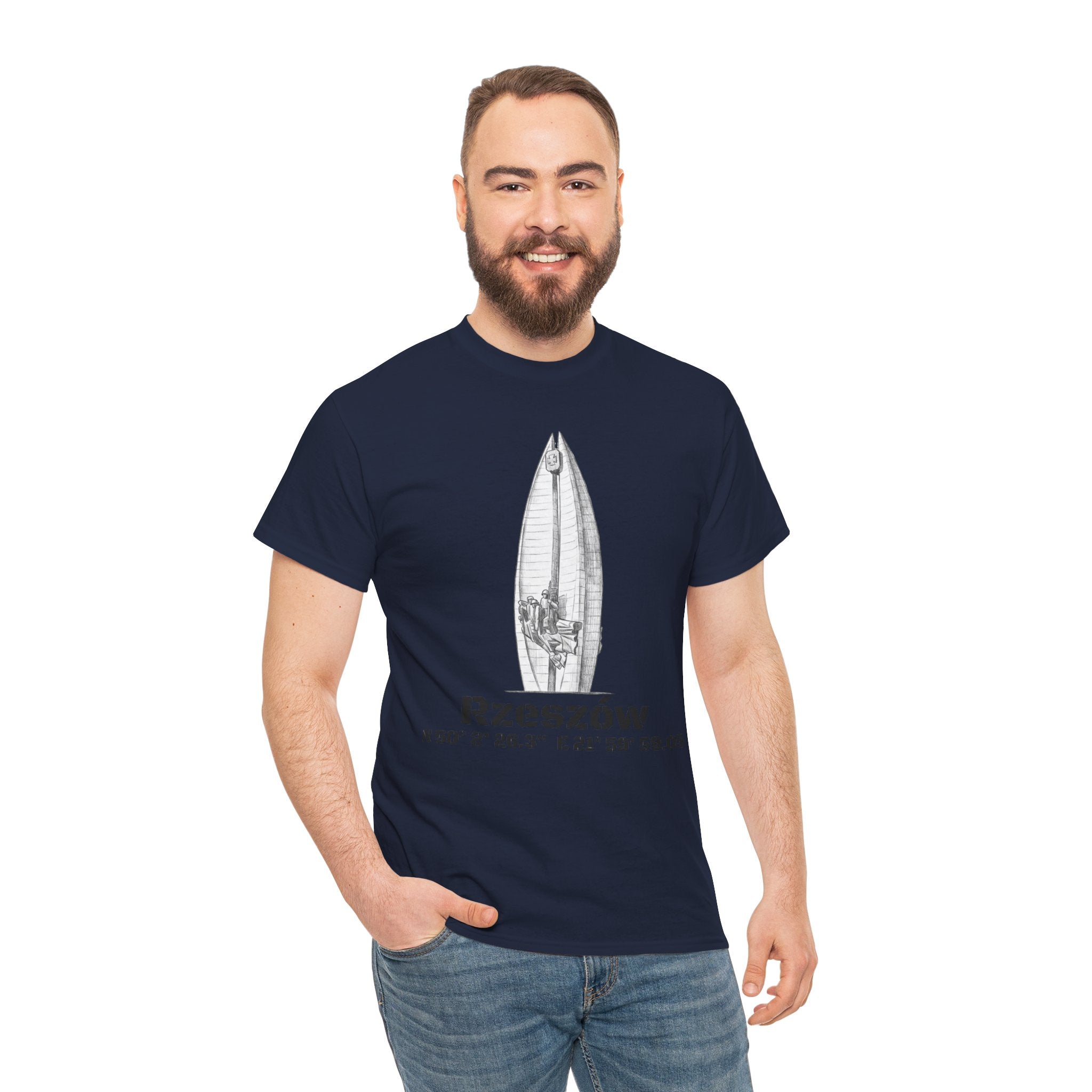 Rzeszów Coordinates T‑Shirt — City Landmark  Sketch Tee