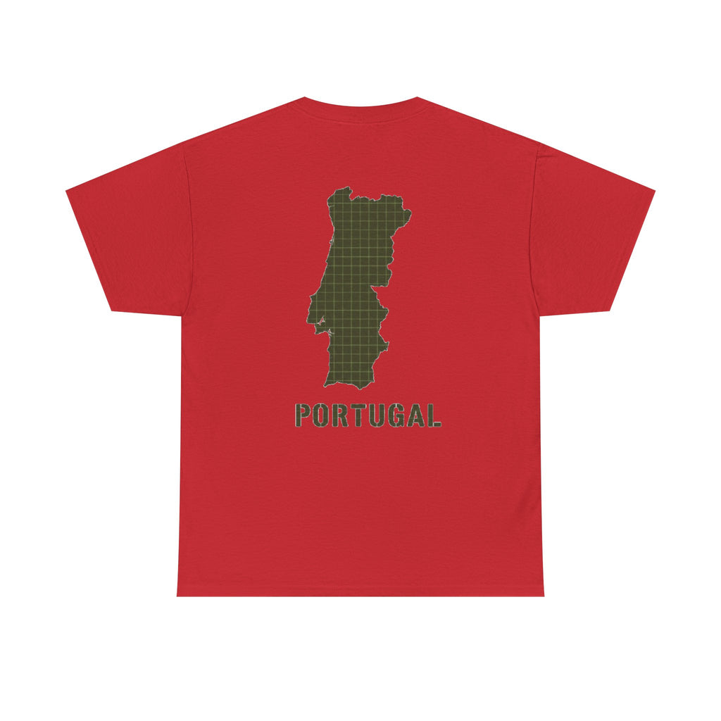 Portugal Map T-Shirt — Vintage Green Grid Portugal Tee