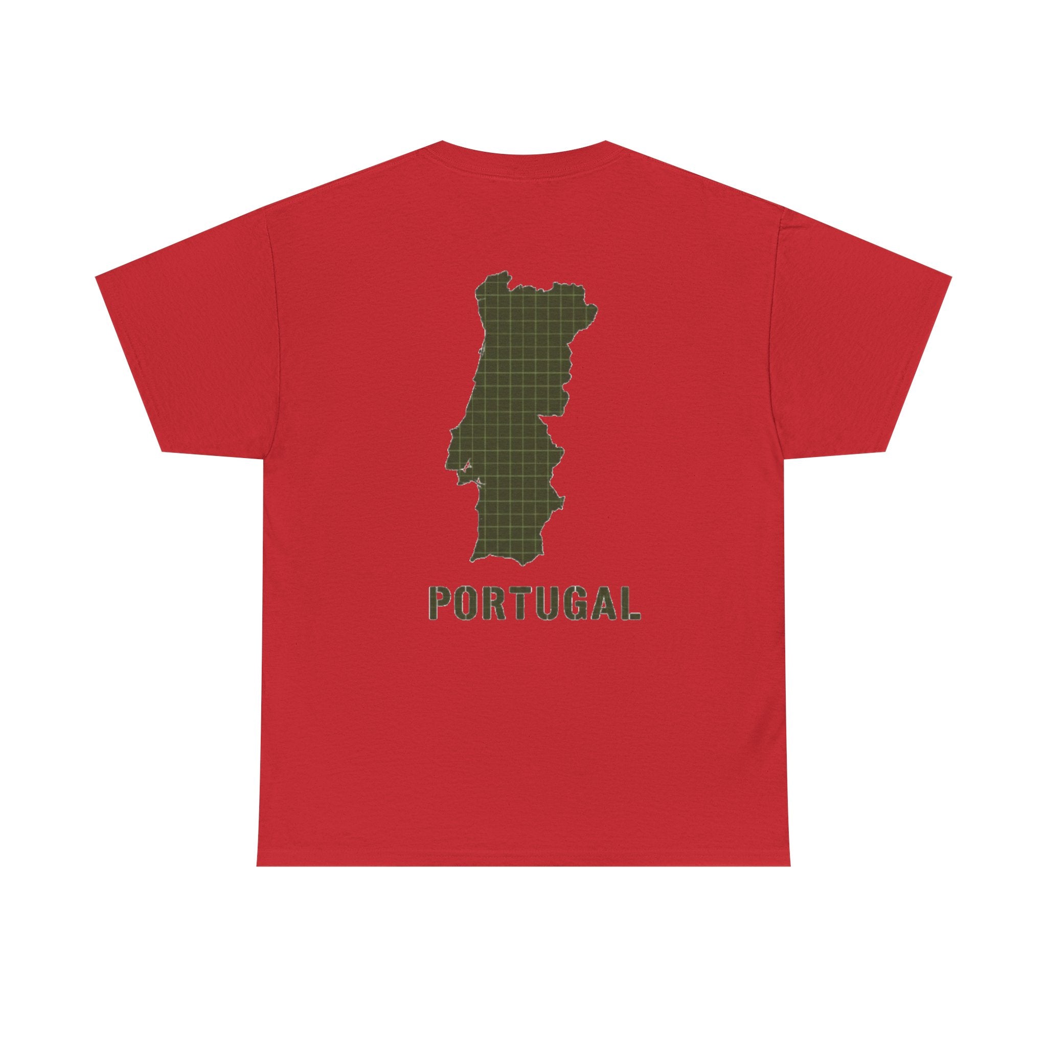 Portugal Map T-Shirt — Vintage Green Grid Portugal Tee