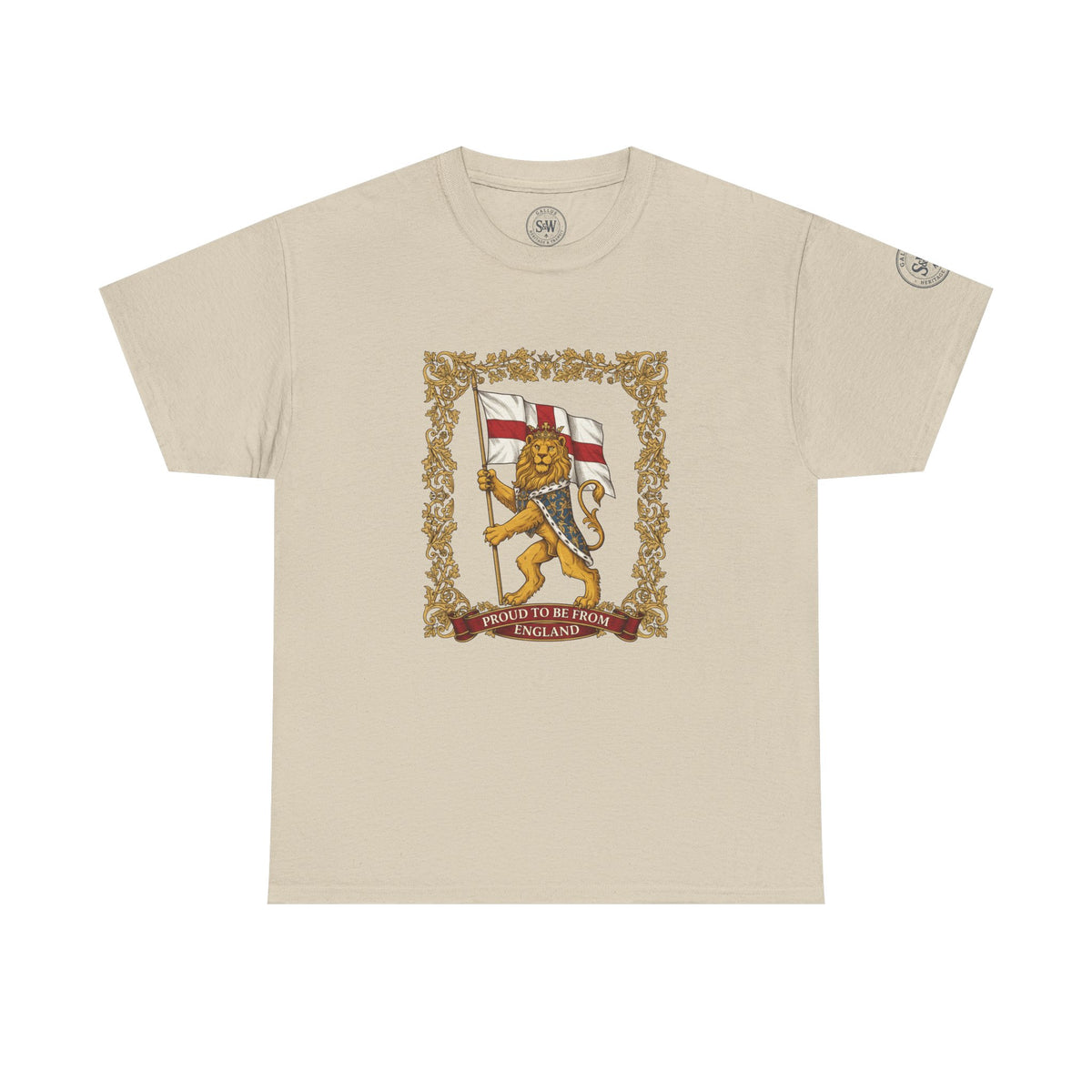 England Lion Flag T-Shirt — Heraldic Lion & St George Graphic Tee — product image 3