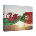 Welsh and Portuguese Flags Canvas Print — Dual-Nation Matte Stretched Wall Art