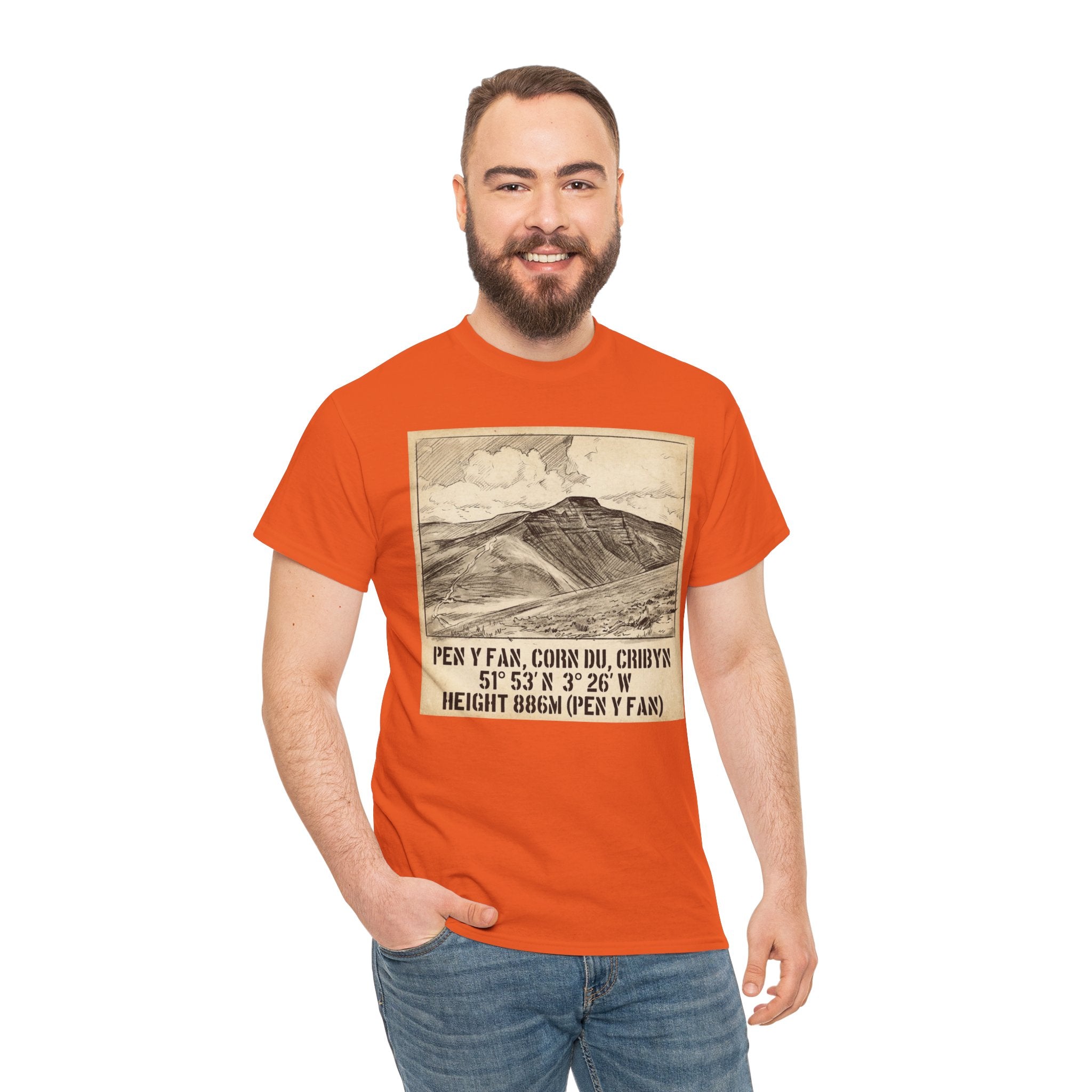 Pen y Fan Summit Coordinates T-Shirt — Vintage Mountain Peak Tee