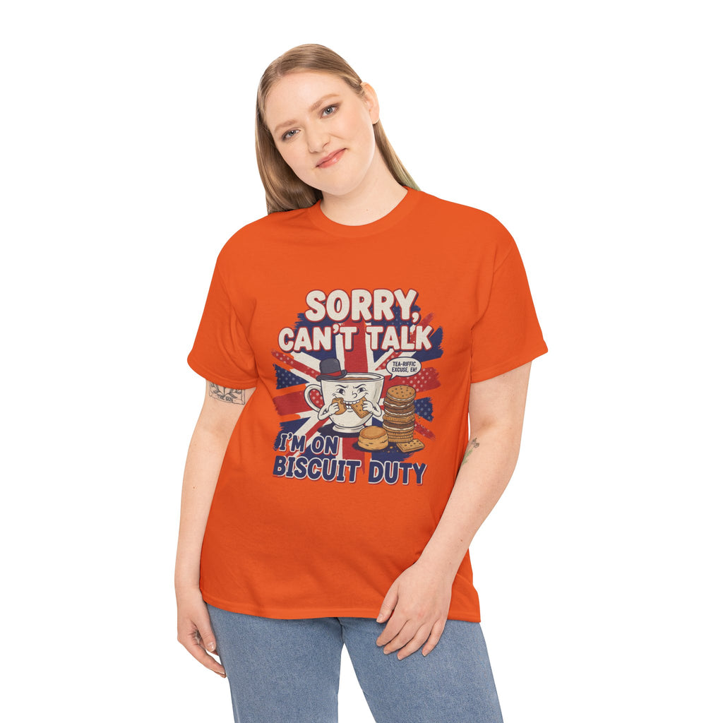 Biscuit Duty T‑Shirt - "Sorry Can't Talk, I'm On Biscuit Duty" British Tea & Biscuit Graphic Tee