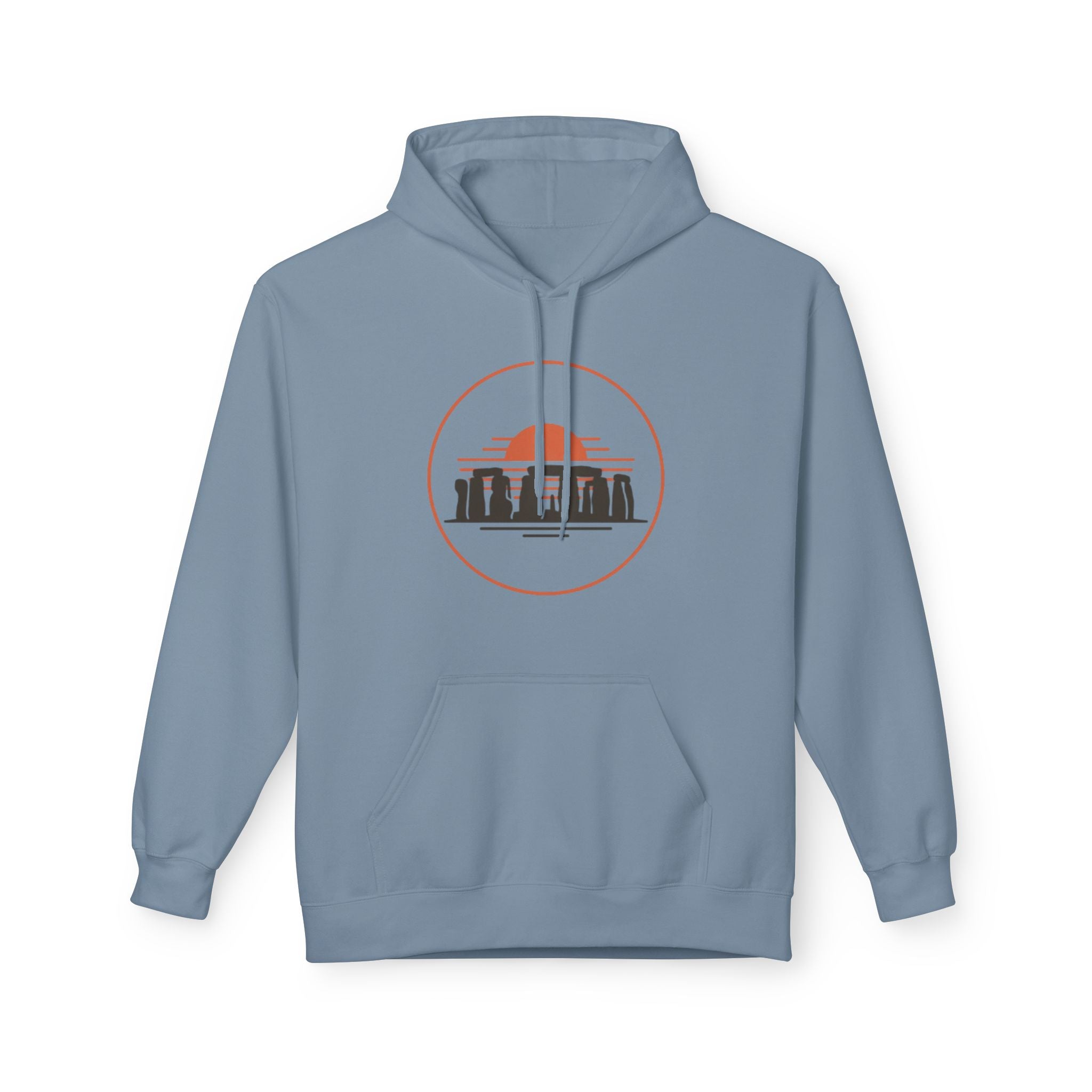Stonehenge Sunset Hoodie – Retro Circle Graphic Unisex Hoodie