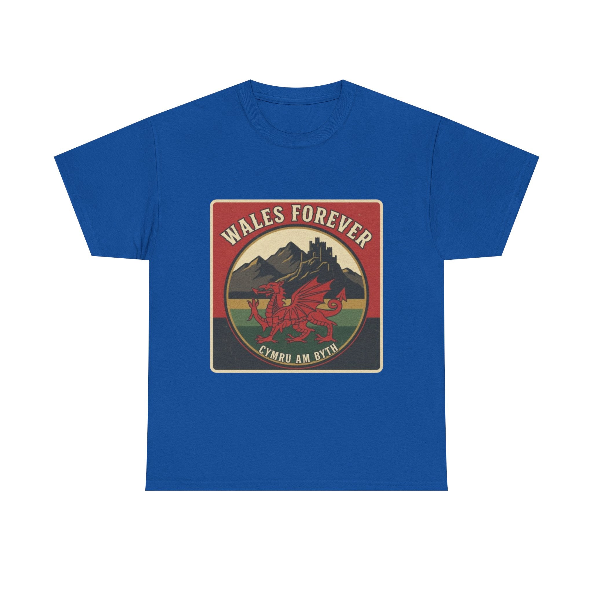 Wales Forever T-Shirt — Vintage Welsh Dragon Crest Tee