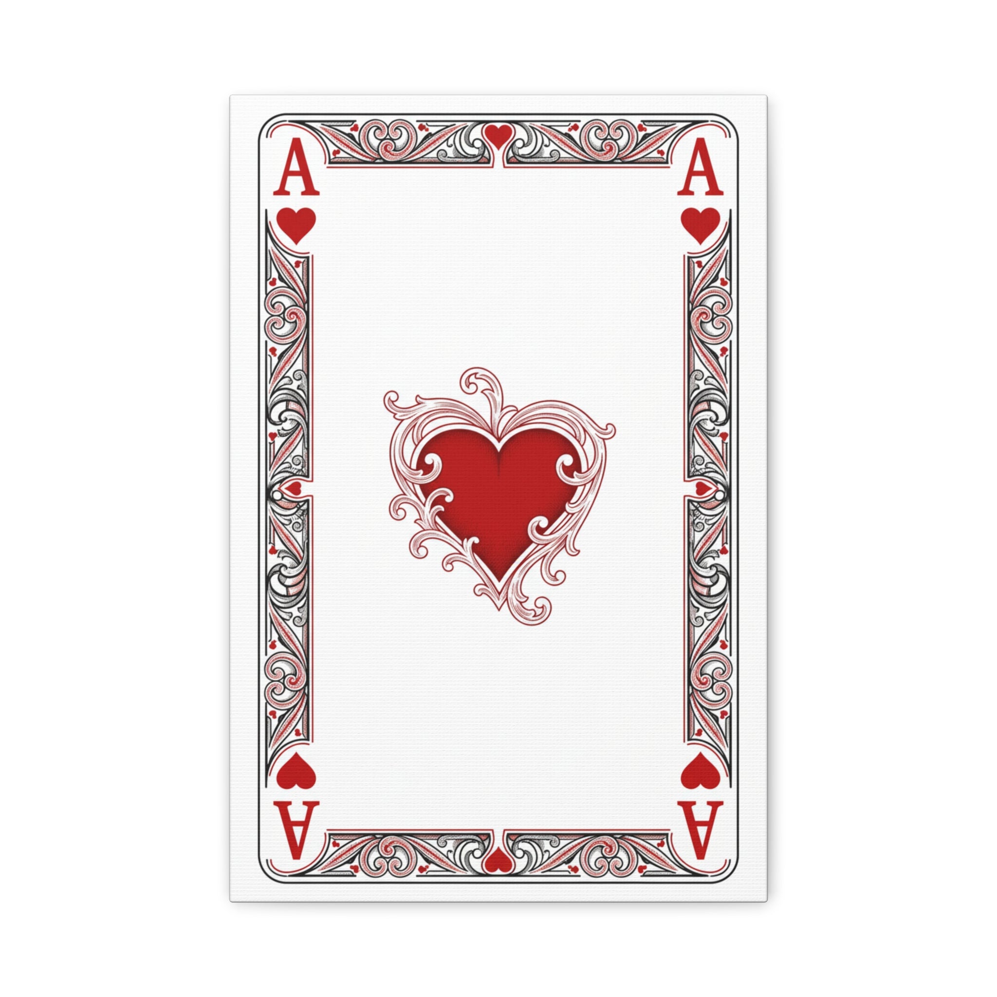 Ace of Hearts Canvas Wall Art — Romantic Playing Card Print